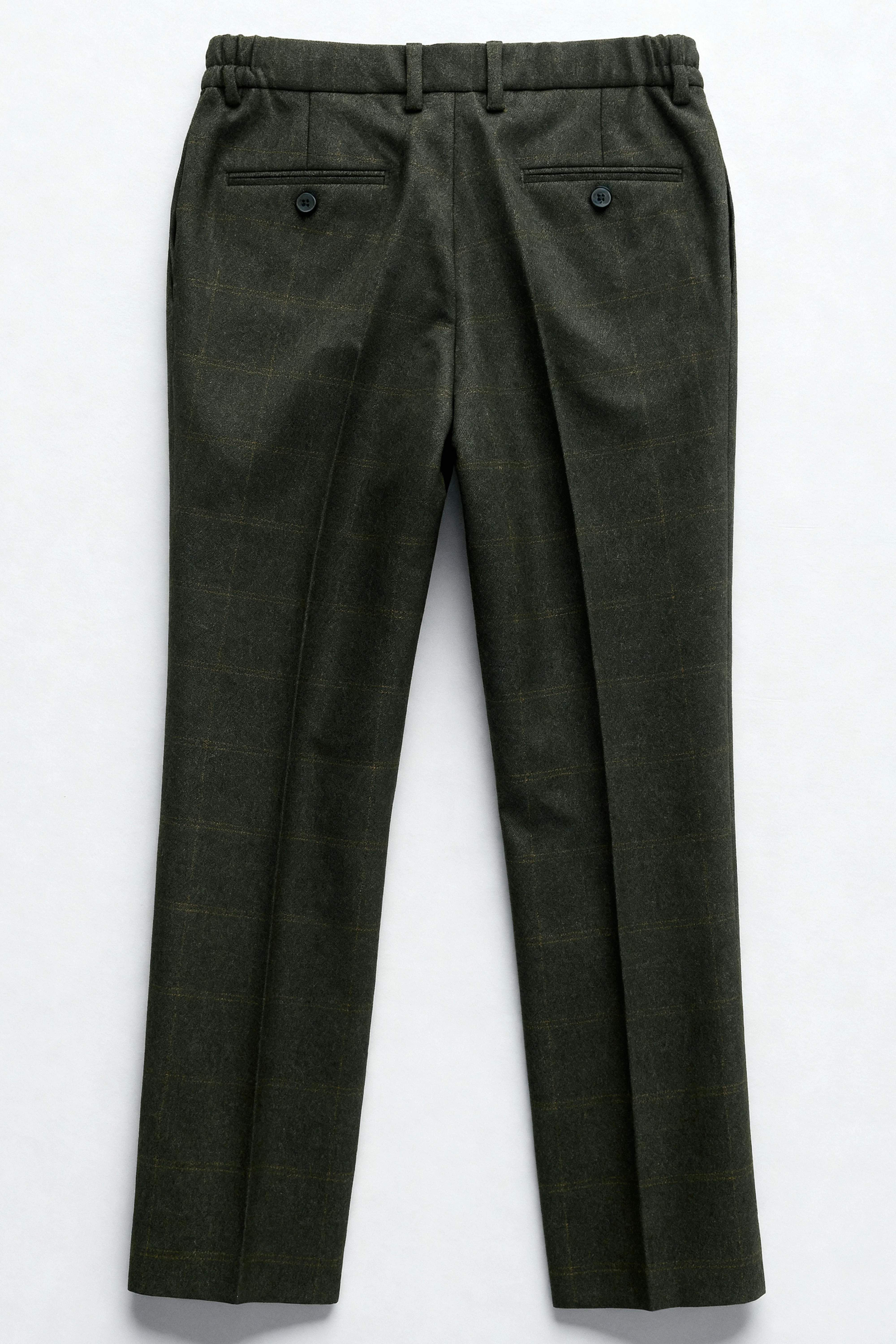 Boys 3-Piece Wool Tweed Windowpane Check Suit - Joshua - Forest Green - Image 16