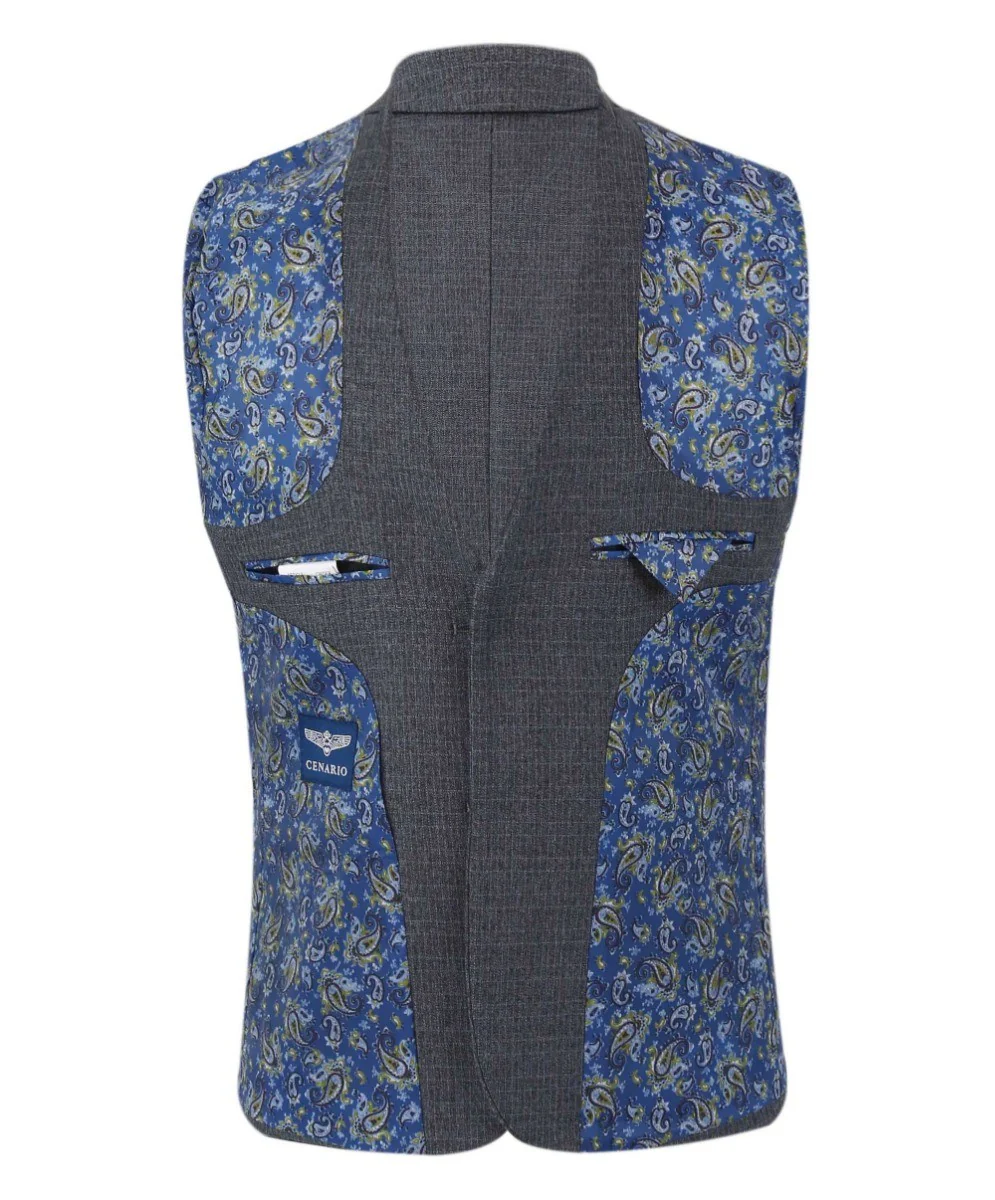 Boy Tweed Tailored Fit Husky Sizes Suit - JONATHAN Charcoal - Charcoal Grey - Image 11