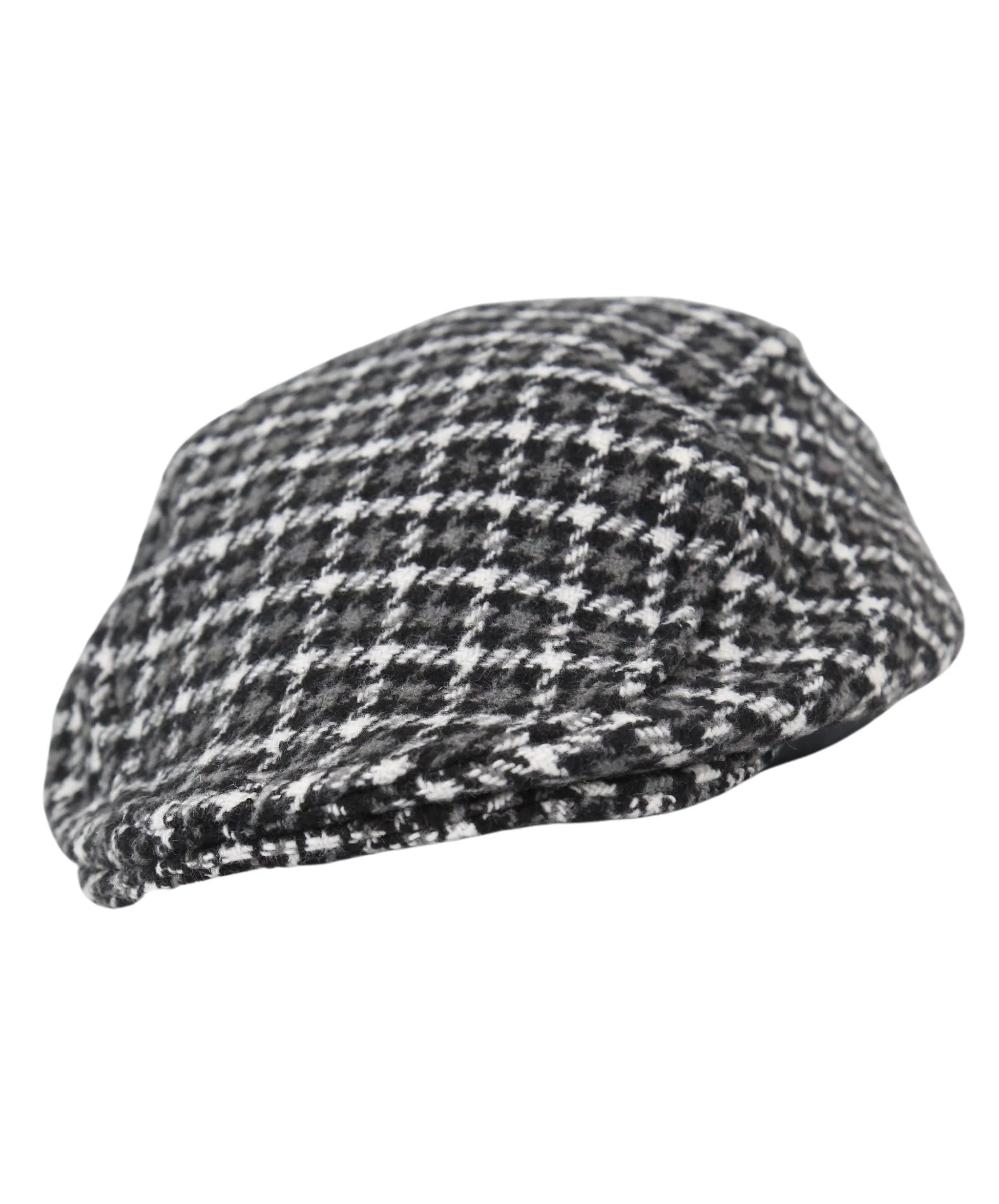 Boys Tweed Houndstooth Pea Coat with Matching Cap - Charcoal Grey - Image 5
