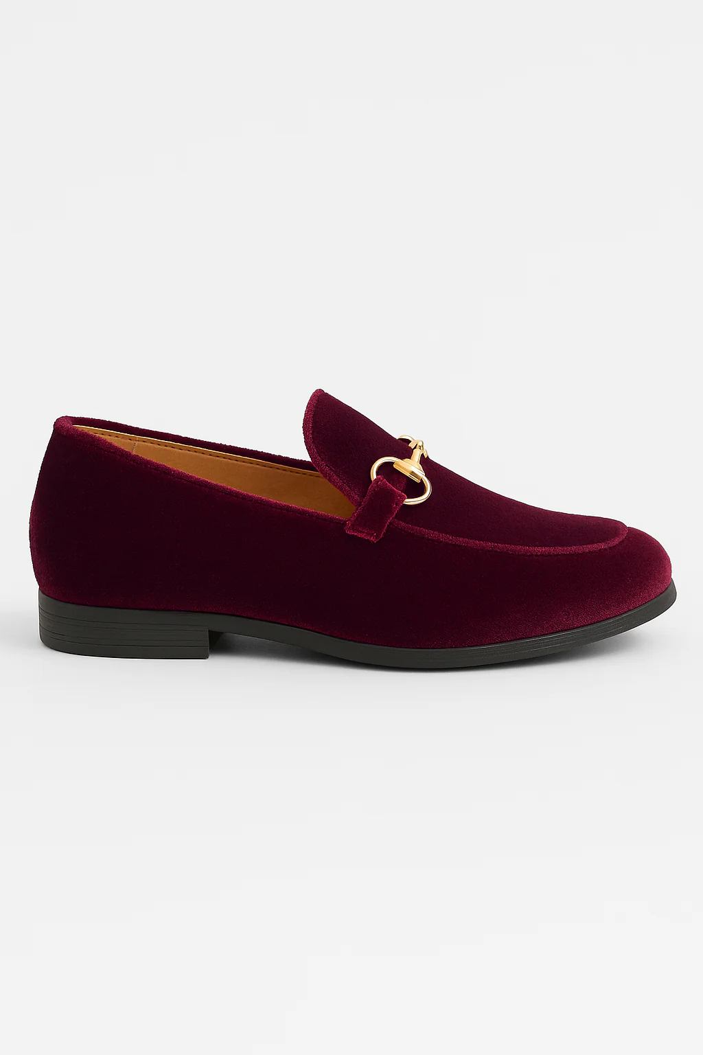 Boys Velvet Horsebit Loafer Shoes - Burgundy - Image 4