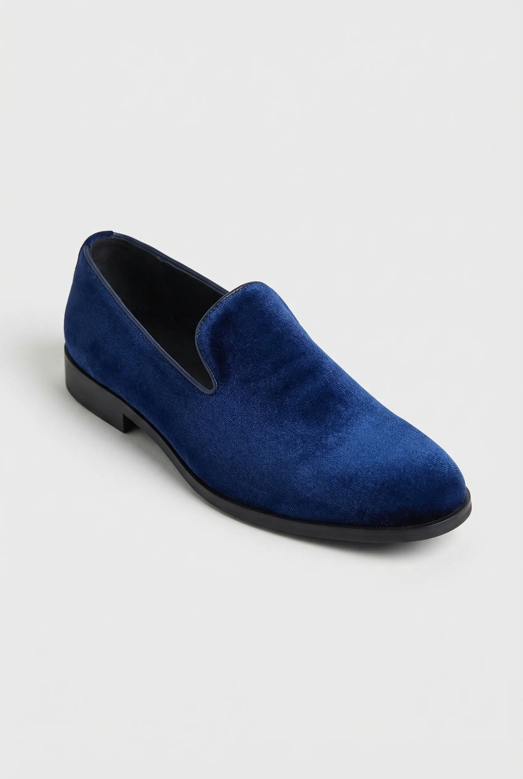 Boys Velvet Loafer Shoes - Jackson Blue