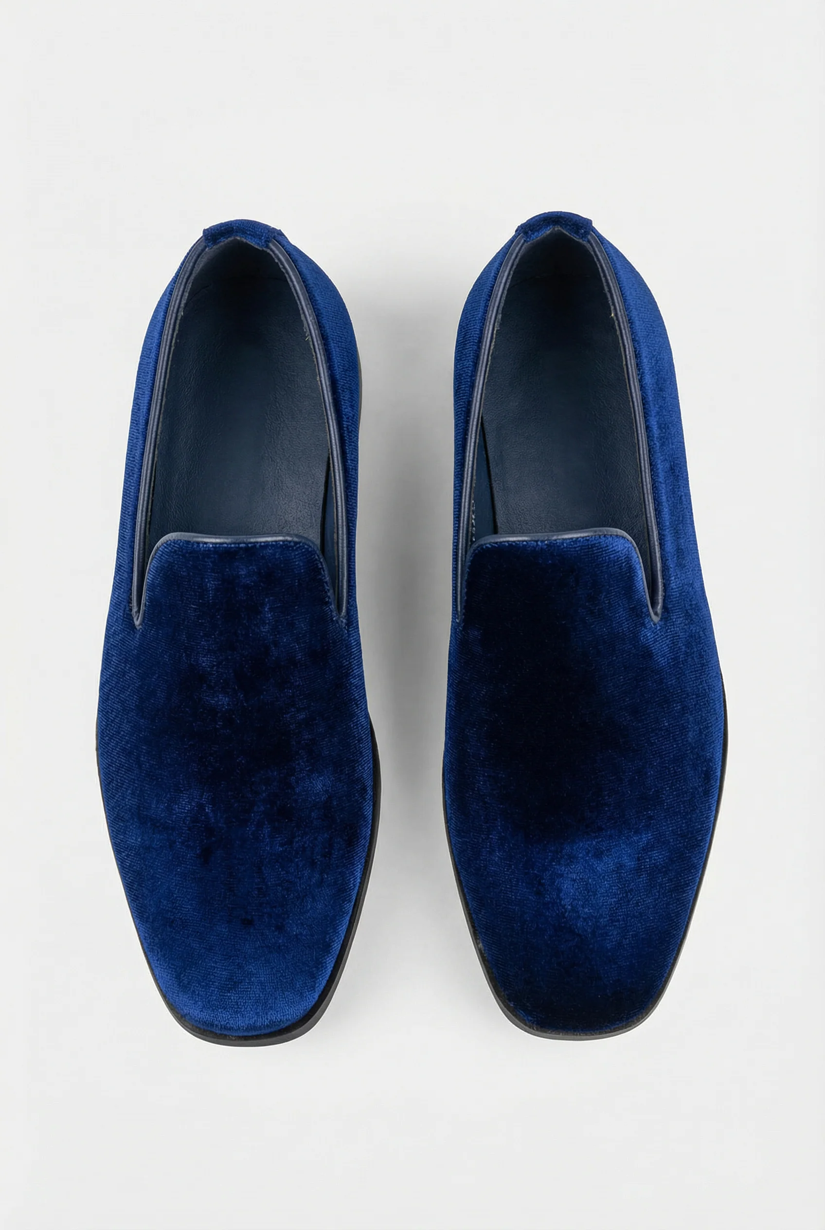 Boys Velvet Loafer Shoes - Jackson Blue - Image 2