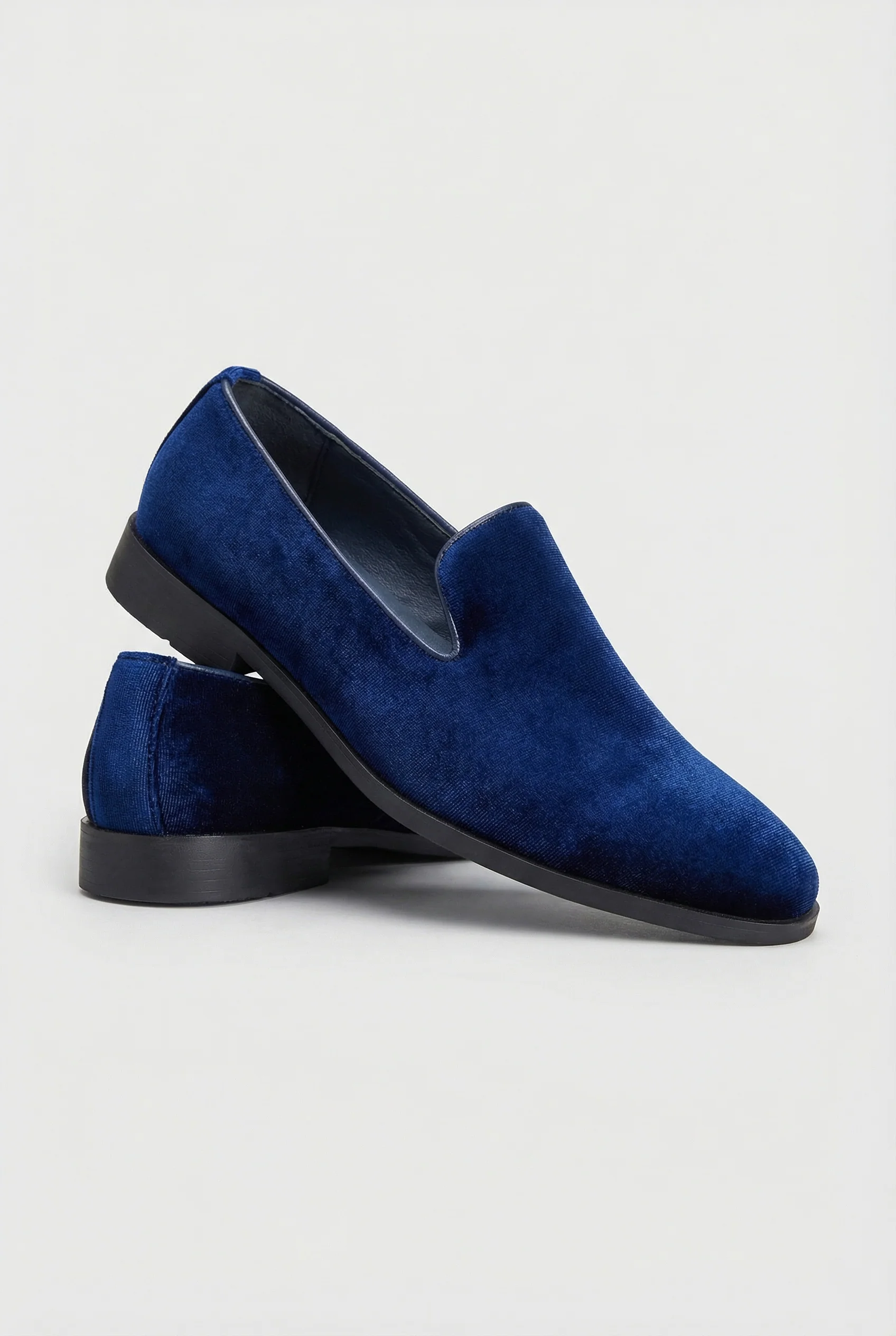 Boys Velvet Loafer Shoes - Jackson Blue - Image 4