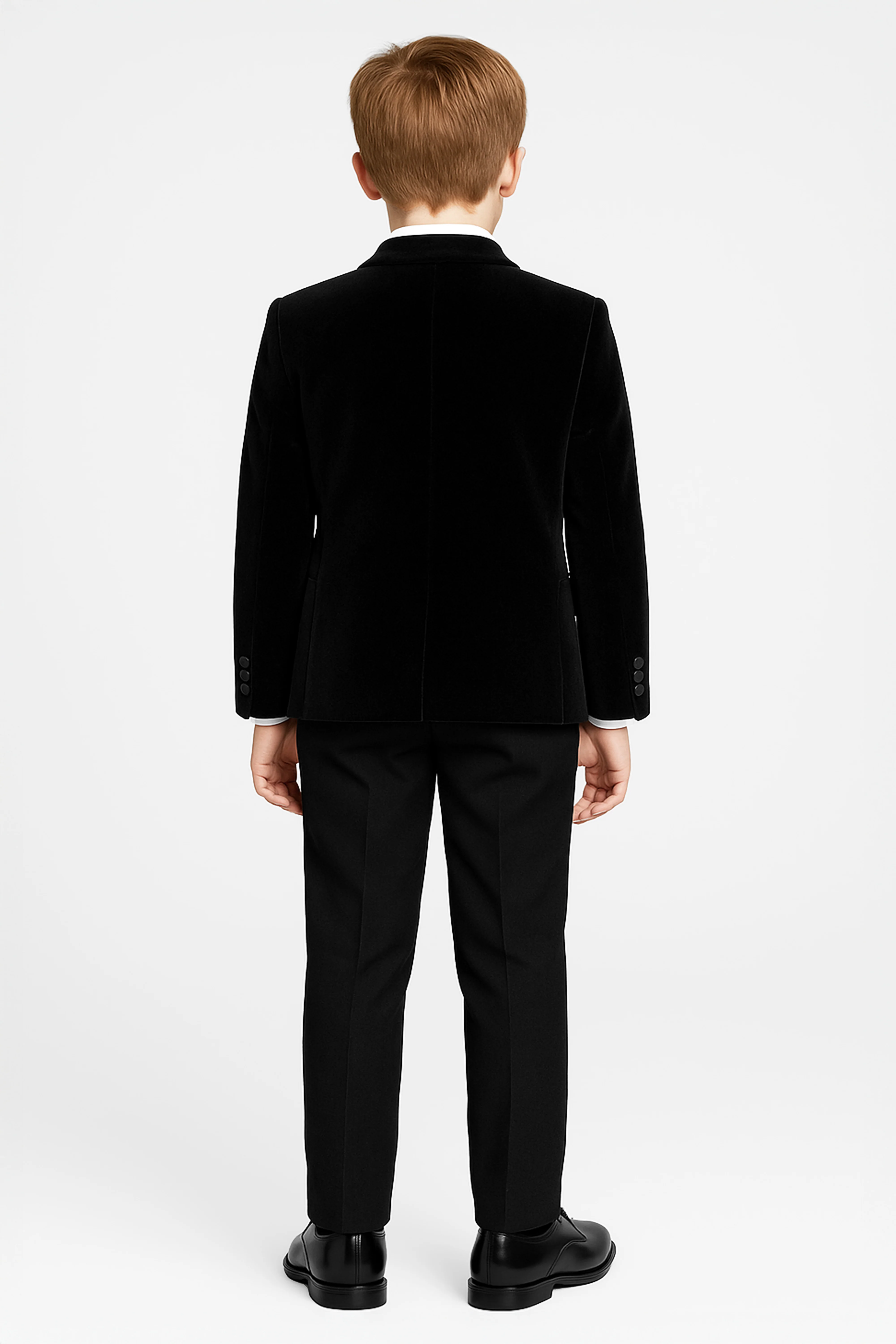 Velvet Satin Lapel Tuxedo Dinner Suit Set - 3-Piece & 5-Piece - MAYFAIR - Black - Image 3