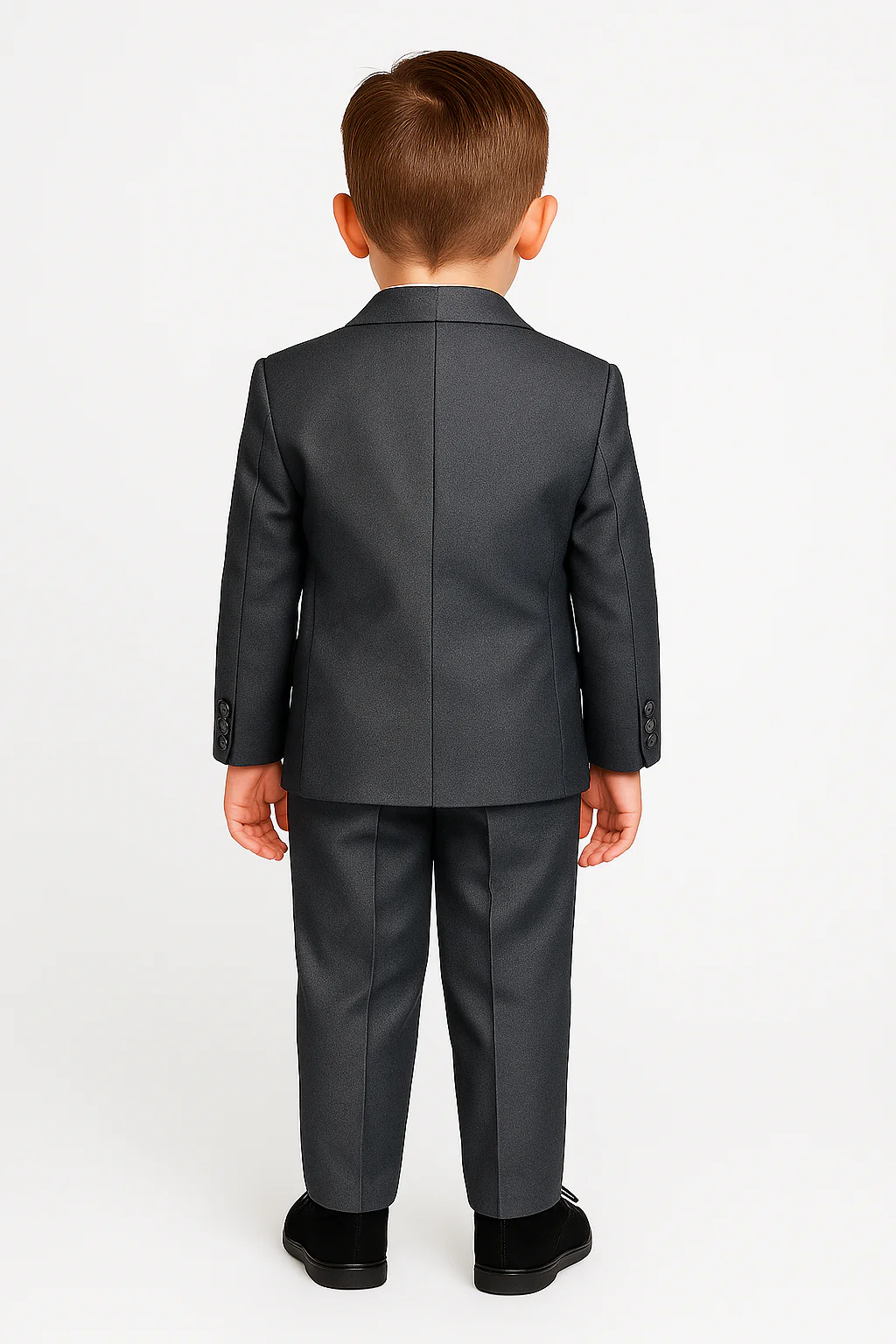 Boys Wedding Silver Suit Set - Dark Silver - Image 3