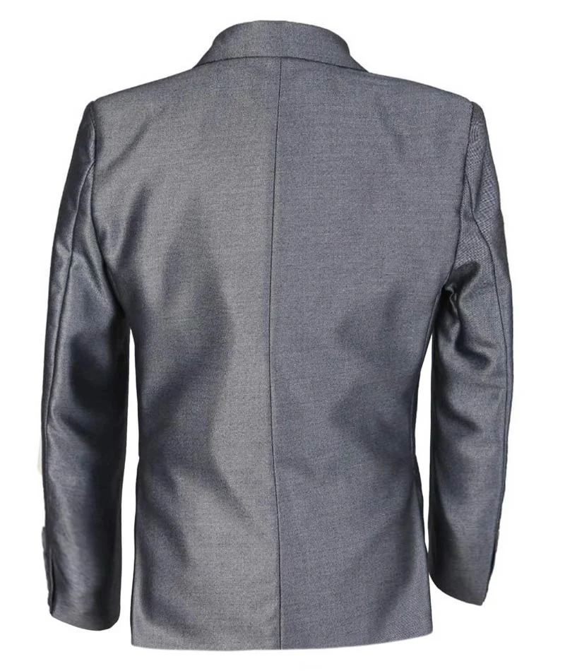 Boys Wedding Silver Suit Set - Dark Silver - Image 6