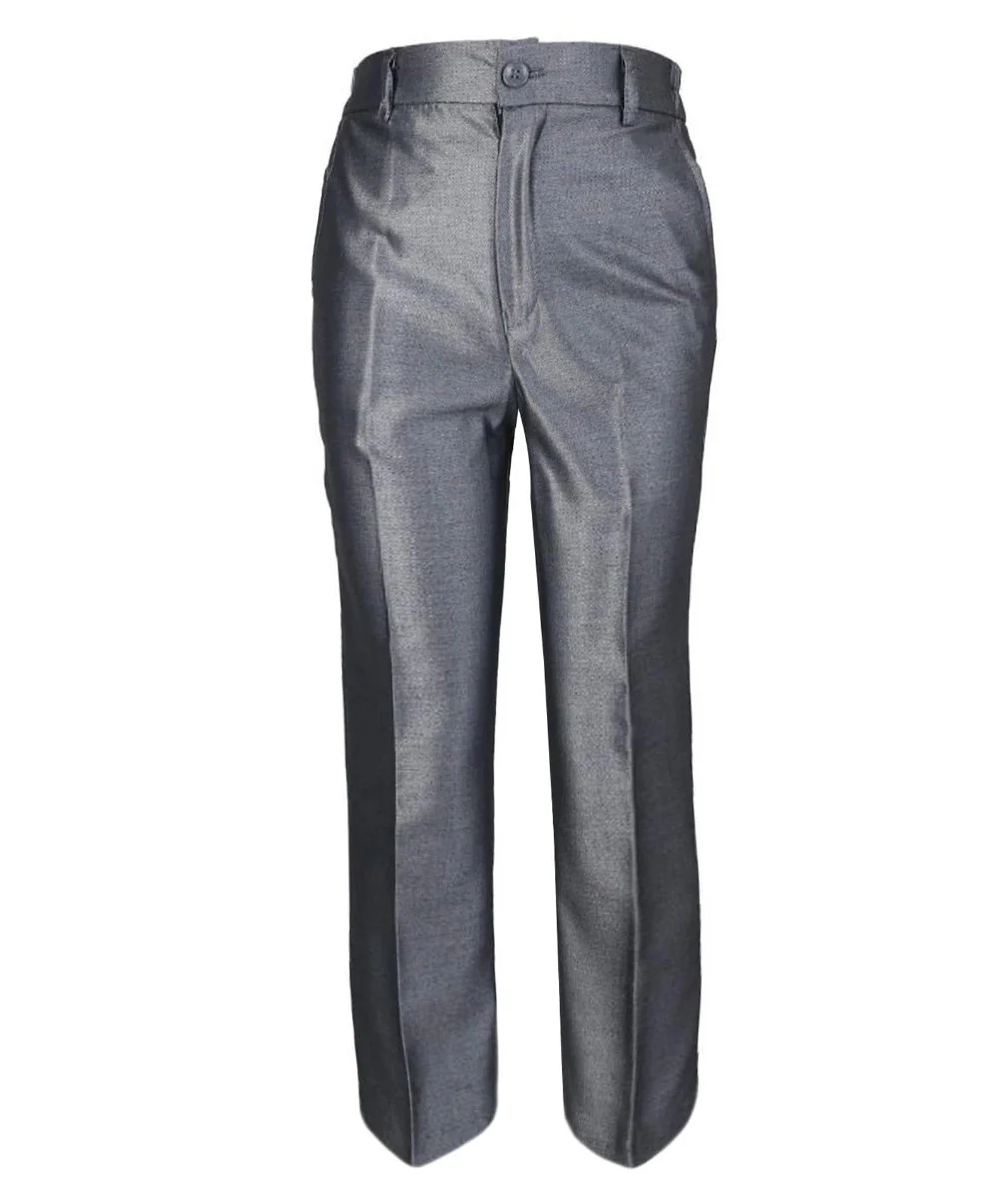 Boys Wedding Silver Suit Set - Dark Silver - Image 7