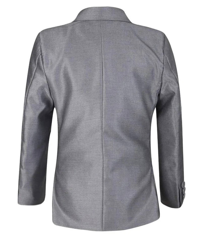 Boys Wedding Silver Suit Set - Light Silver - Image 5