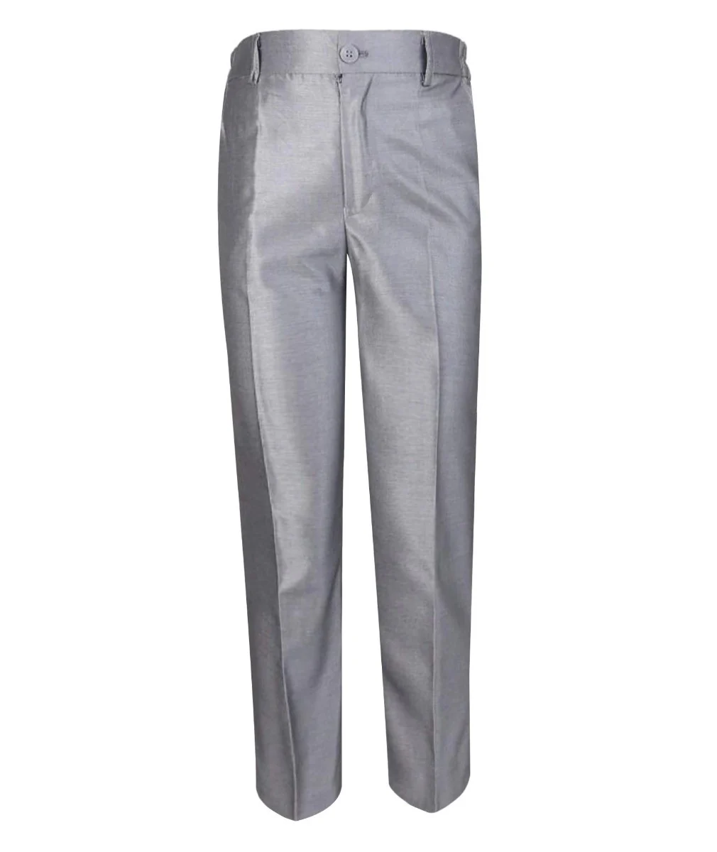 Boys Wedding Silver Suit Set - Light Silver - Image 6
