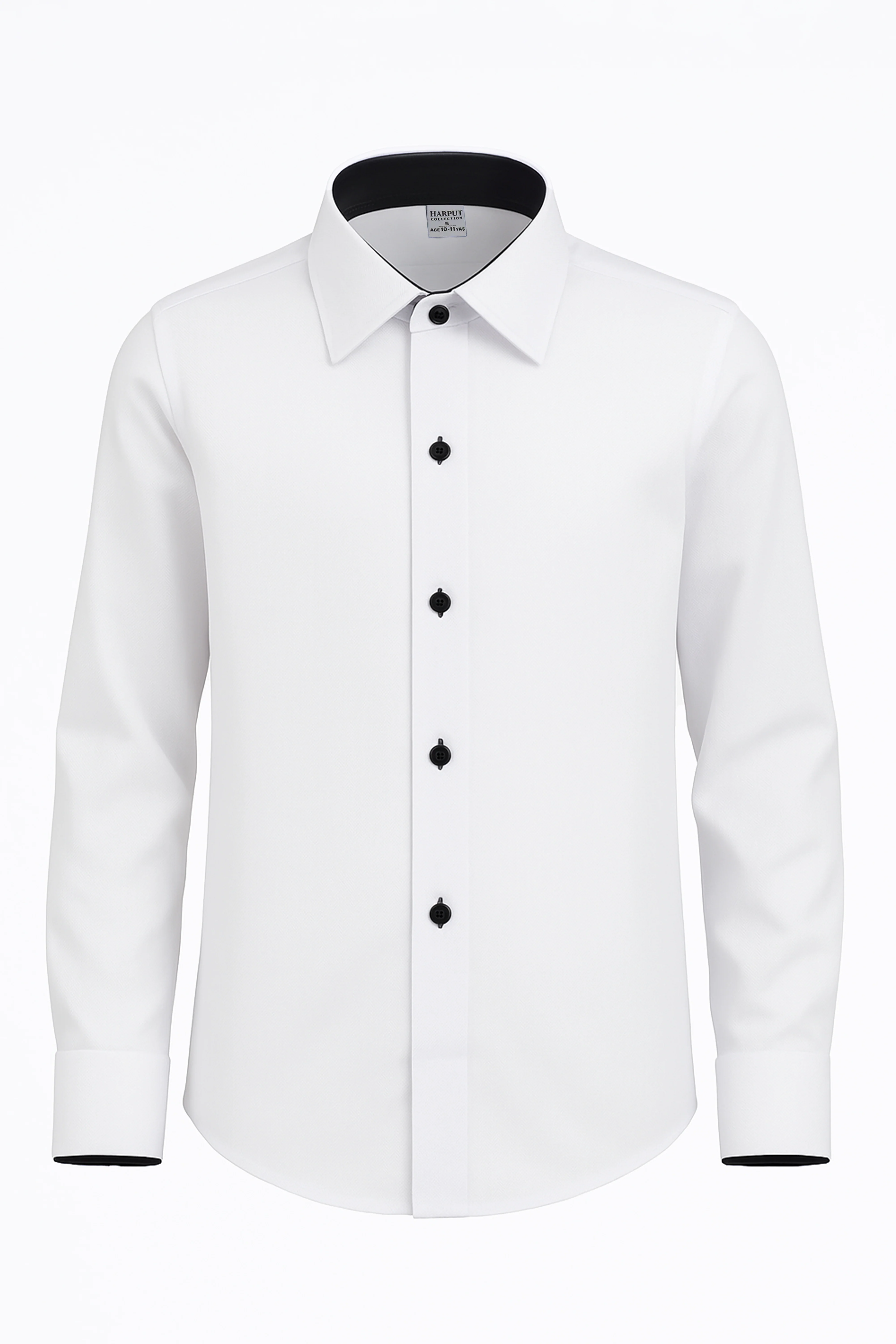 Boys’ Cotton Cufflink Formal Shirt - Harput- White - Image 3