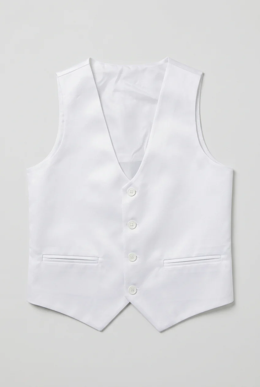 Boys White Formal Waistcoat - Image 5