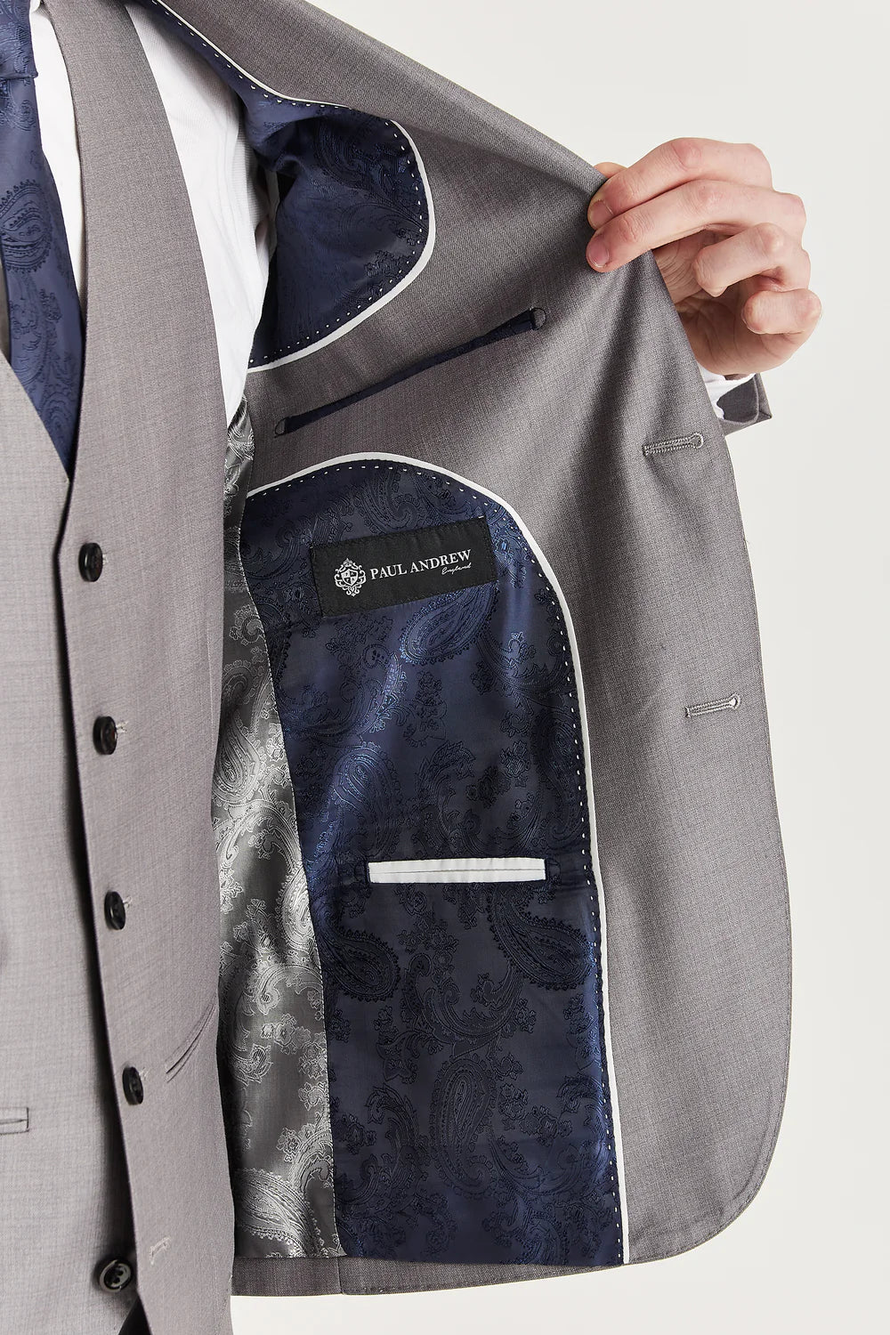 Father & Son Matching 3-Piece Suit Set with Pick Stitch - Edward - Grey - Image 11
