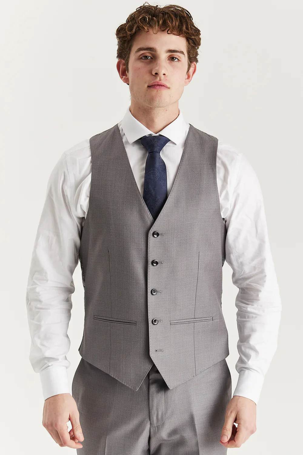 Father & Son Matching 3-Piece Suit Set with Pick Stitch - Edward - Grey - Image 5