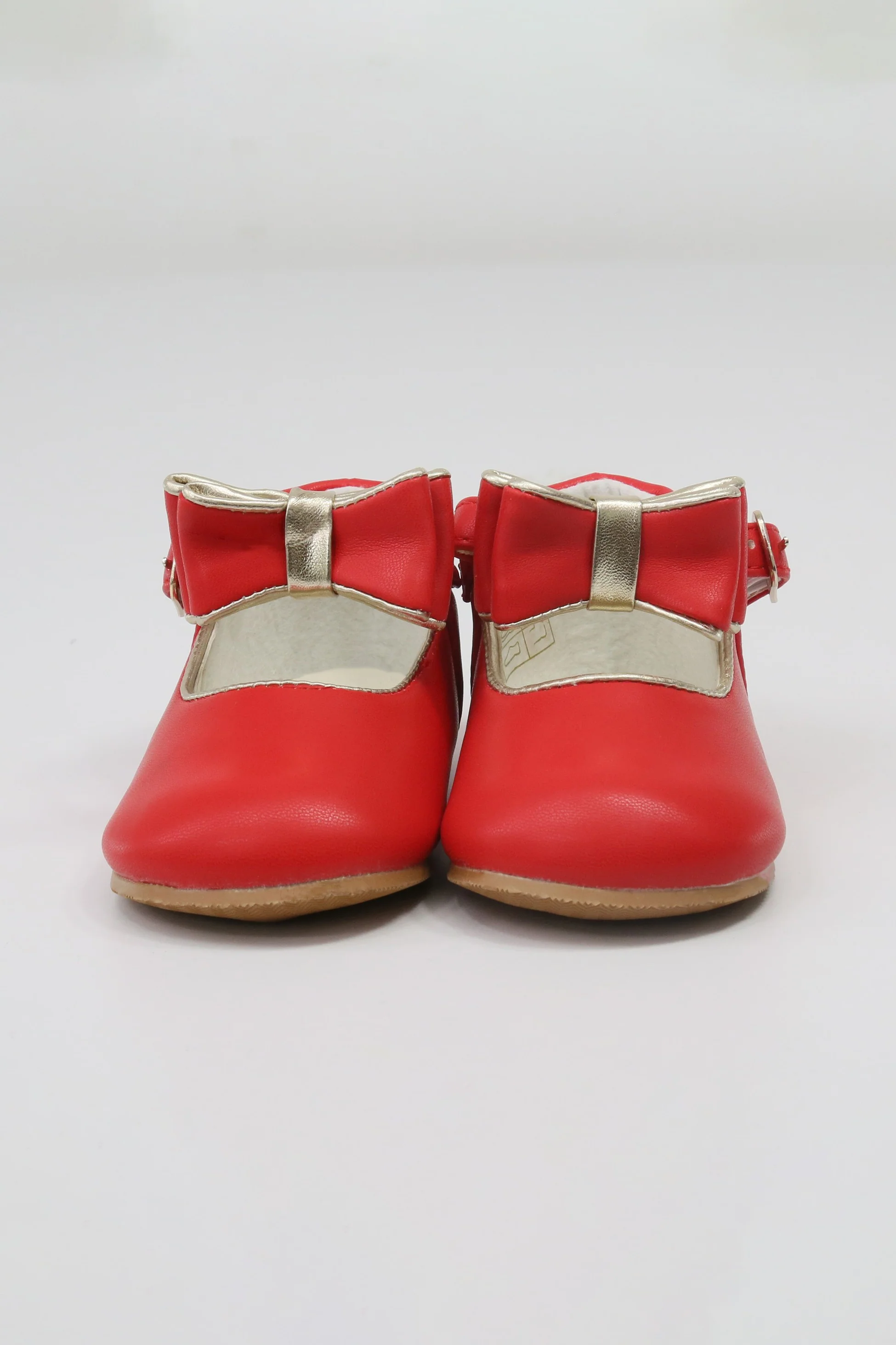Chic Baby Girls Bow Buckle Shoes - SKY - Red - Image 4
