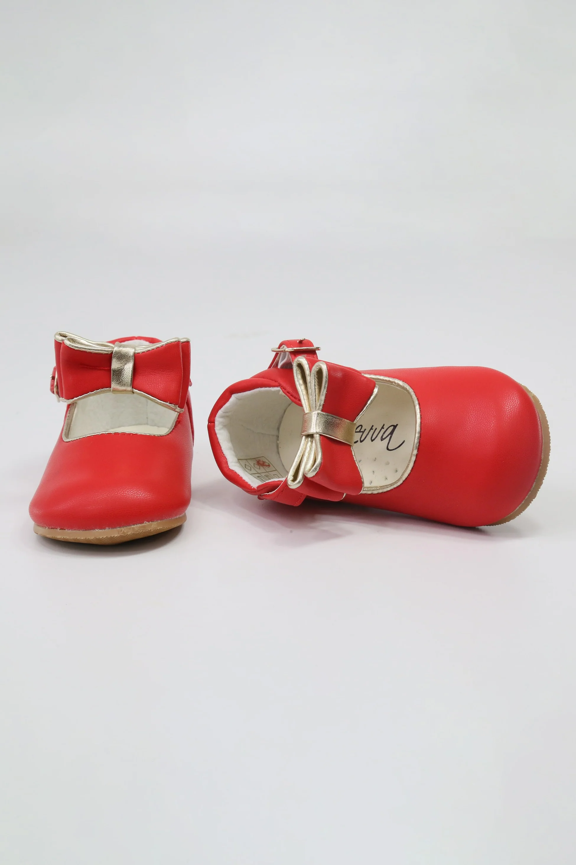 Chic Baby Girls Bow Buckle Shoes - SKY - Red - Image 5