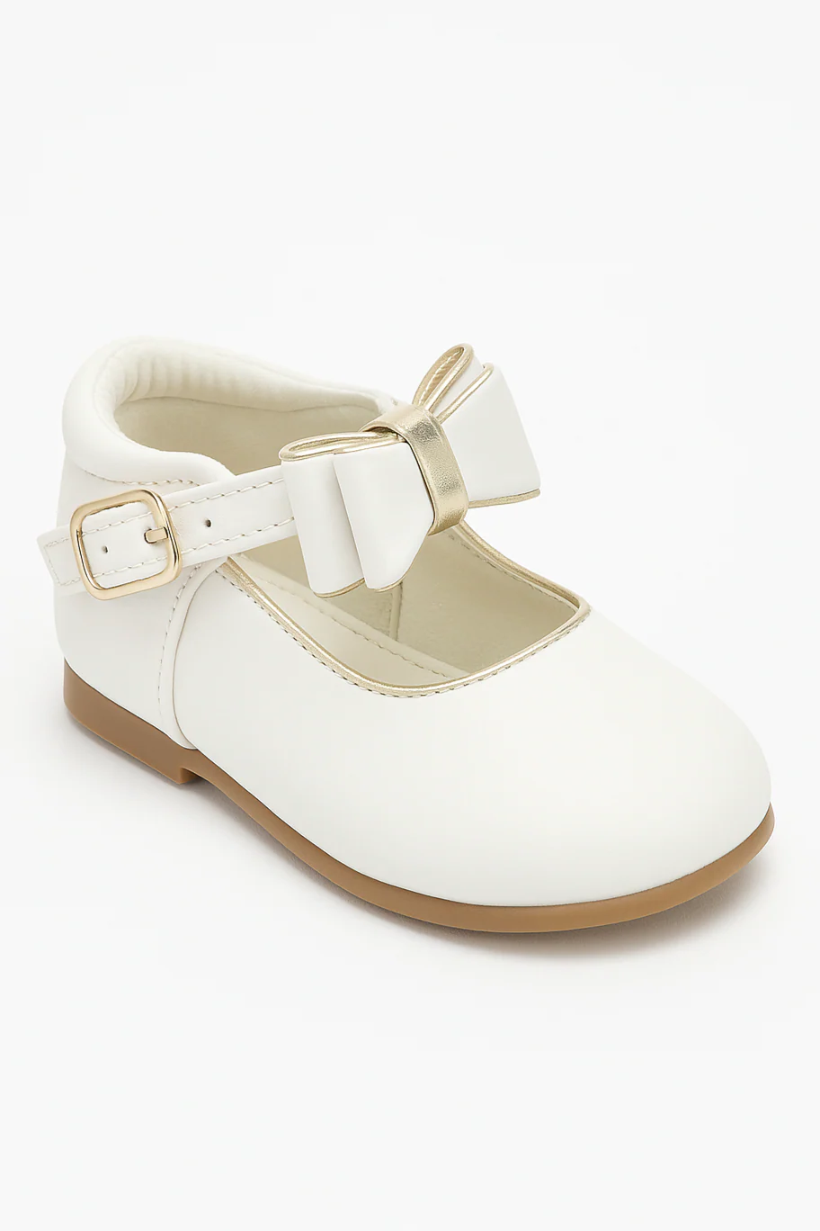 Chic Baby Girls Bow Buckle Shoes - SKY - White