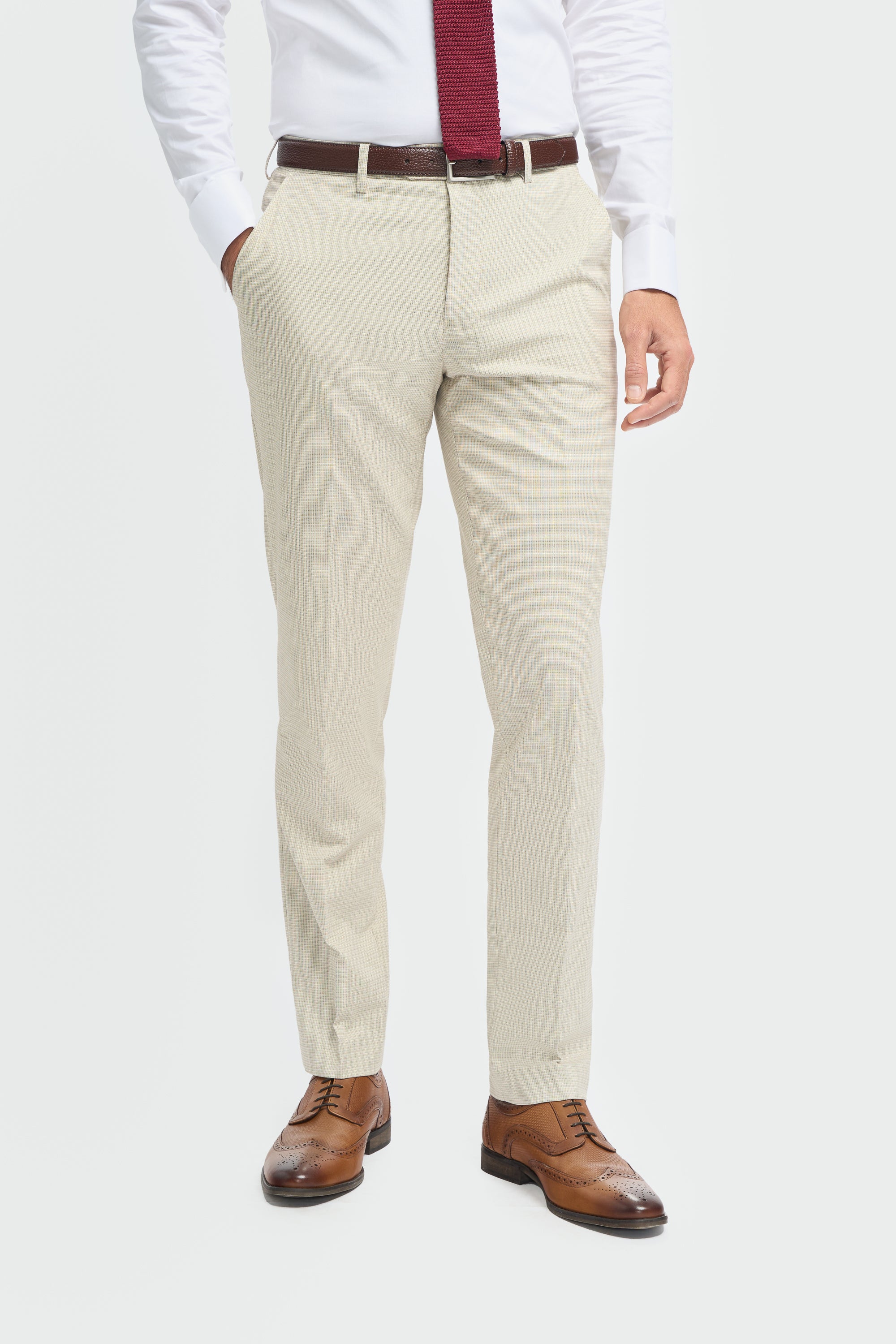Father & Son Matching Cotton Microcheck 3-Piece Suit Set - Hampton Beige - Image 7