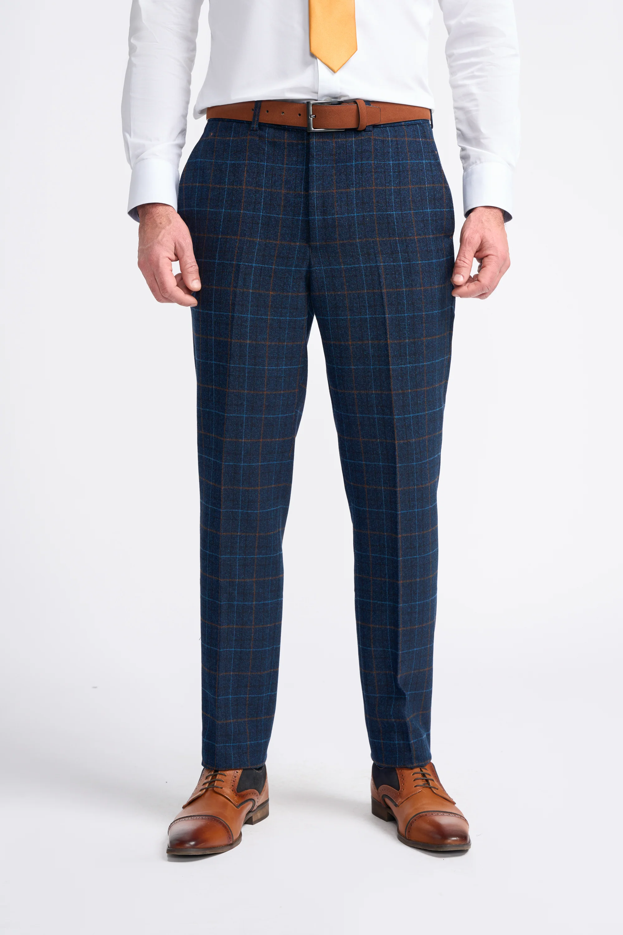 Father & Son Matching Herringbone Windowpane Check 3-Piece Suit Set - Cody Blue - Image 9