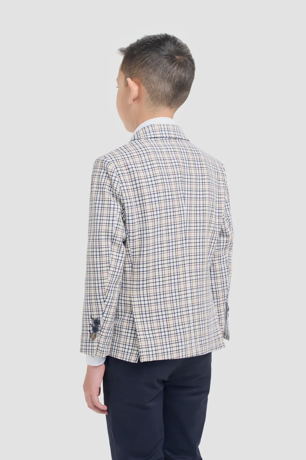 Father & Son Matching Mini Check Blazer - Beige - Image 7