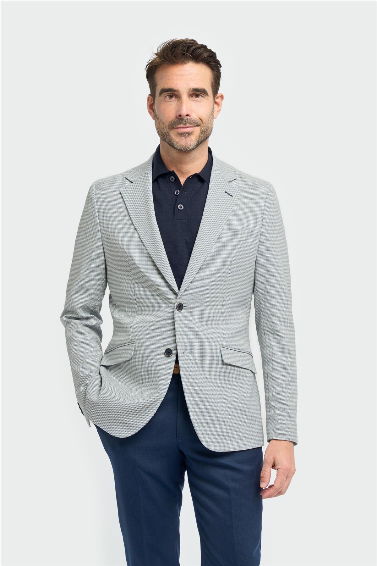 Father & Son Matching Puppytooth Check Blazer - Blue - Image 2