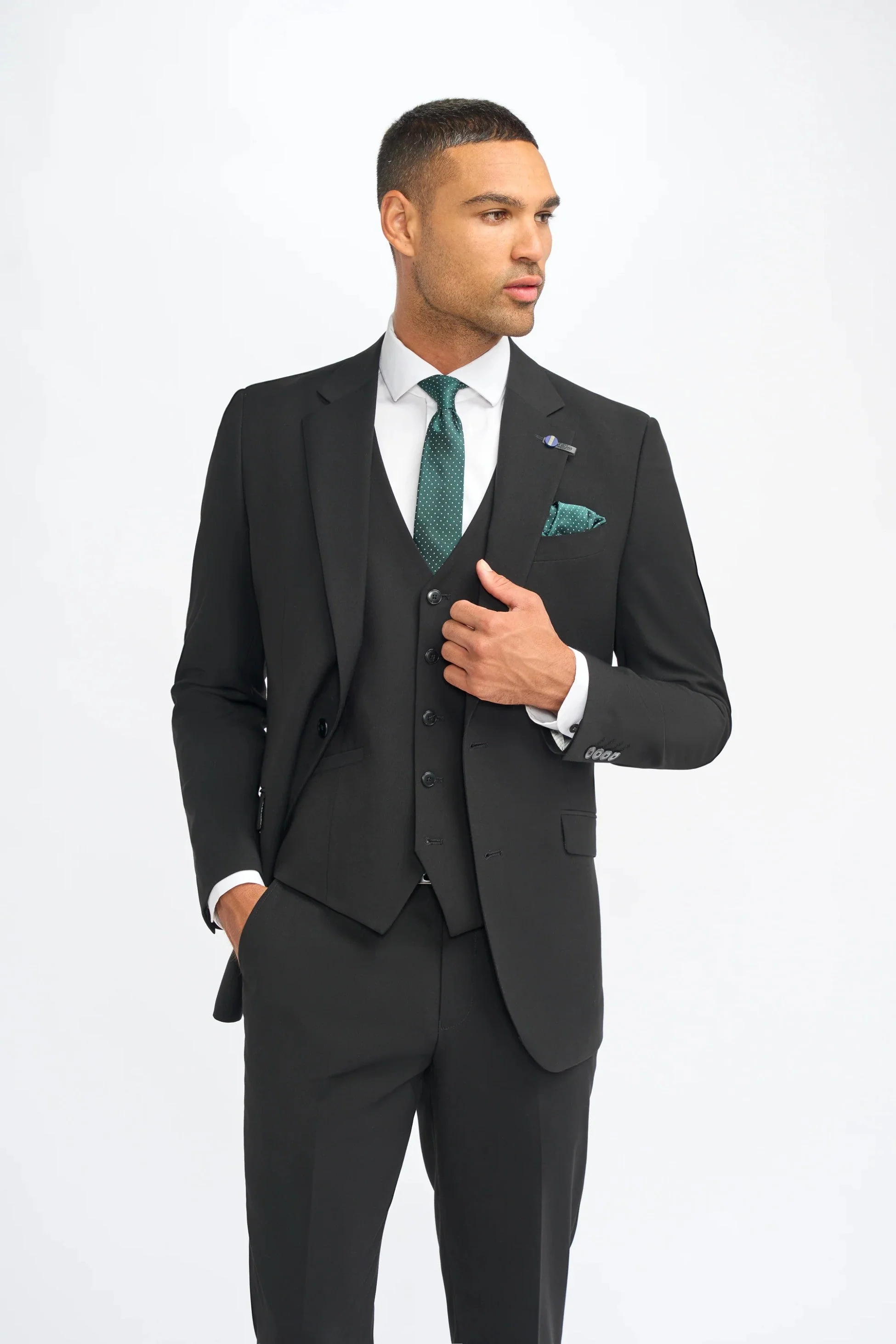 Father & Son Matching Slim Fit 3-Piece Suit Set - Malibu Black - Image 2
