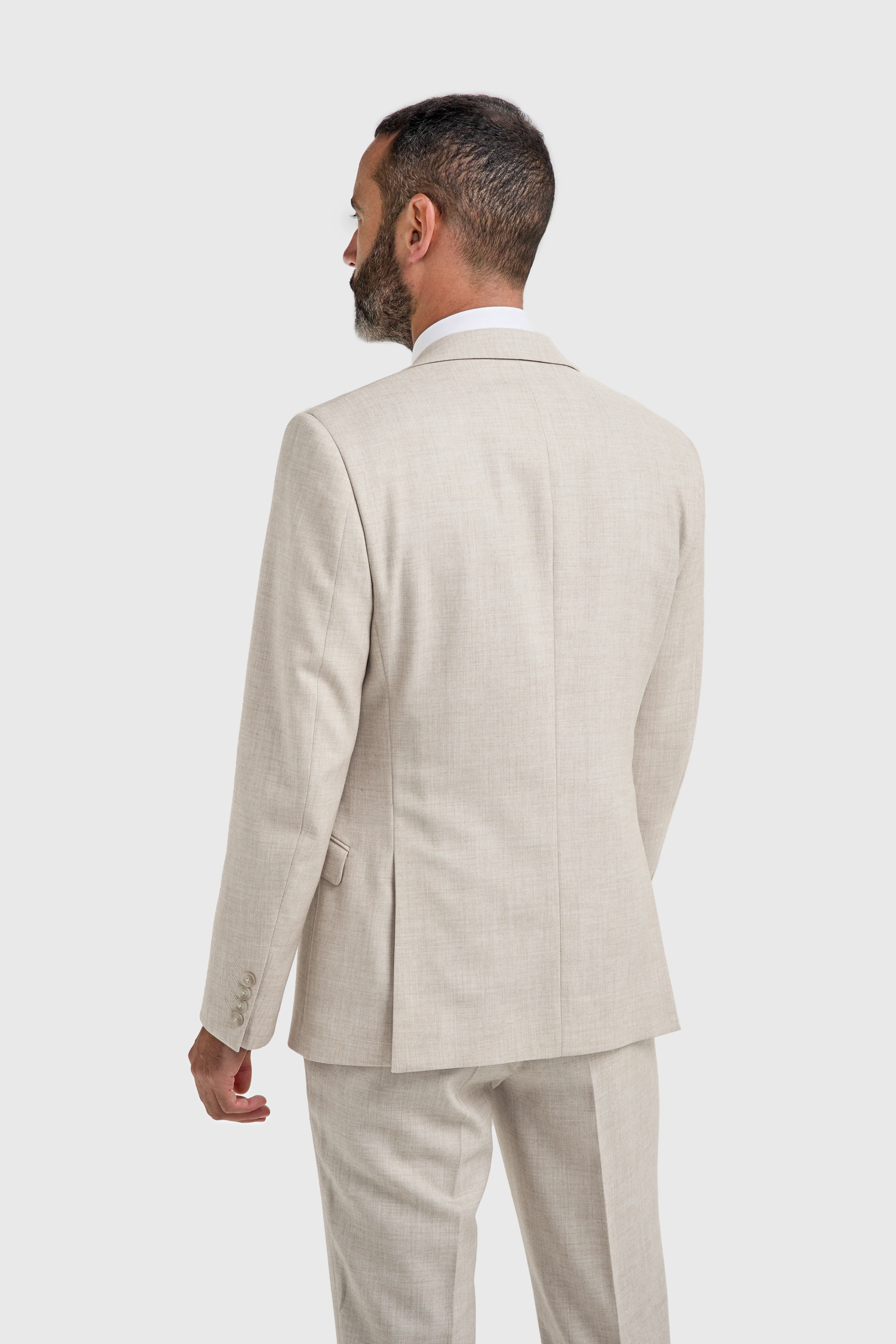 Father & Son Matching Slim Fit 3-Piece Suit Set - Malibu - Beige - Image 4