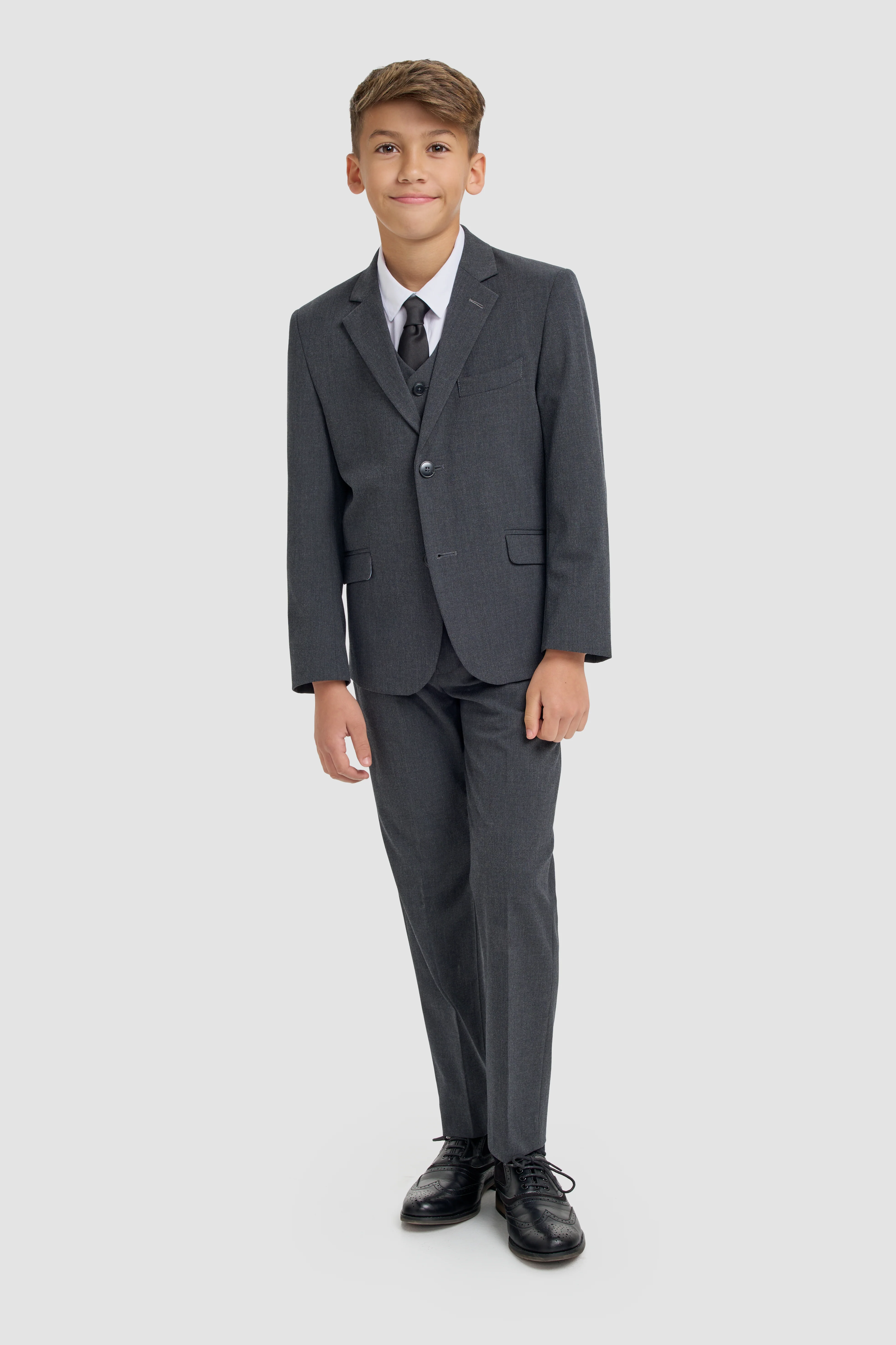Father & Son Matching Slim Fit 3-Piece Suit Set - Malibu Charcoal Grey - Image 10