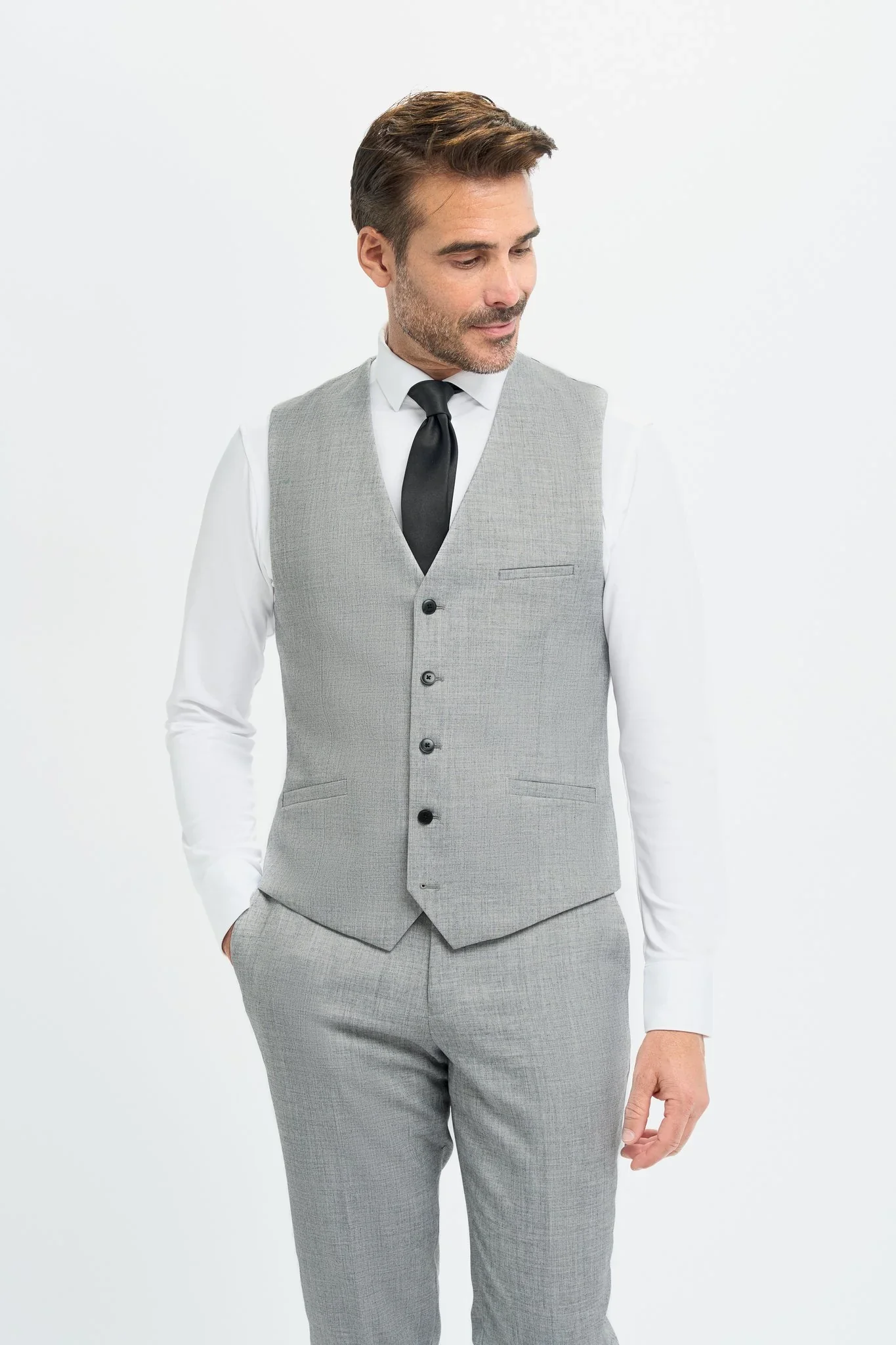 Father & Son Matching Slim Fit 3-Piece Suit Set - Malibu Grey - Image 5