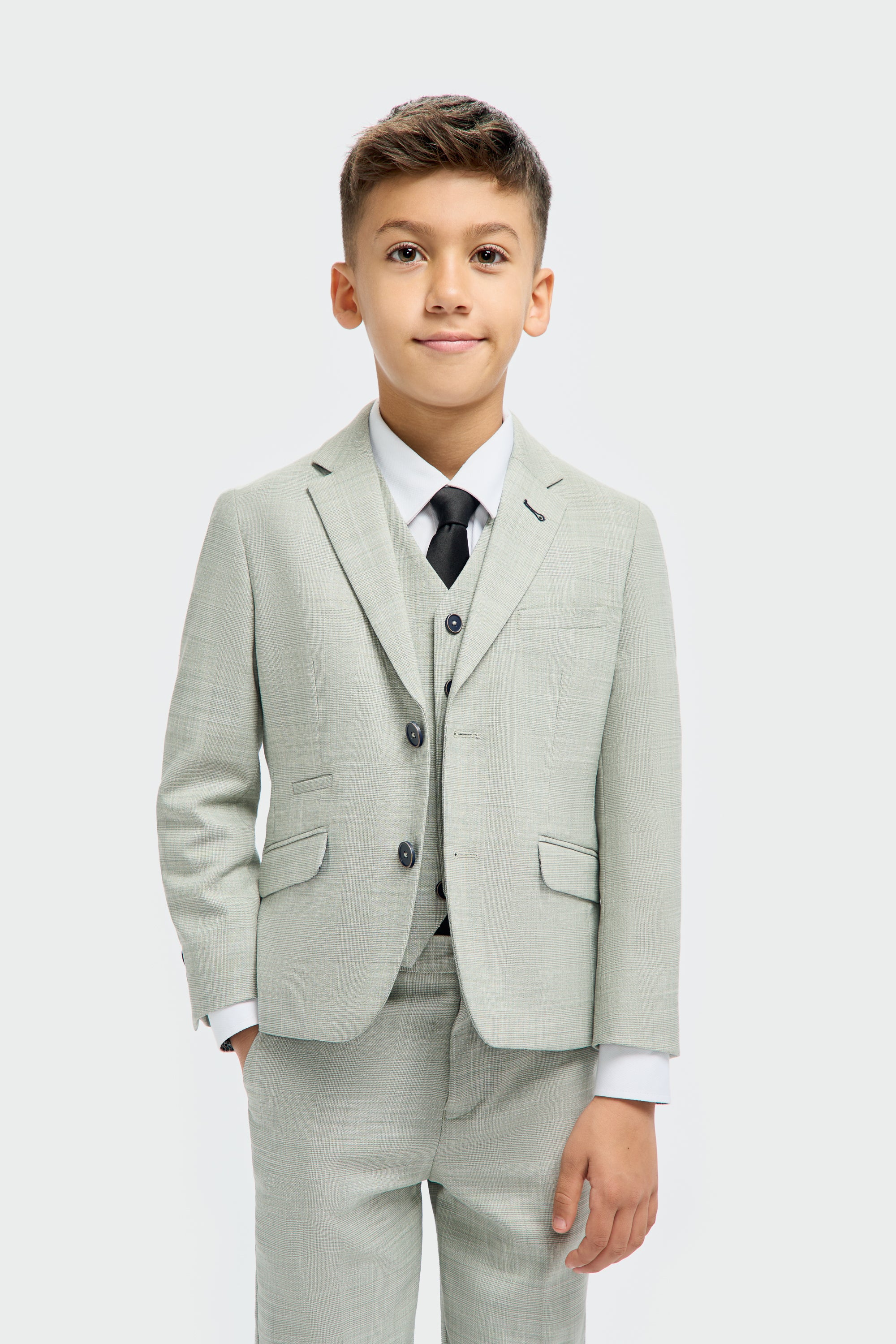 Father & Son Matching Textured 3-Piece Suit Set - Camden Sage - Image 12