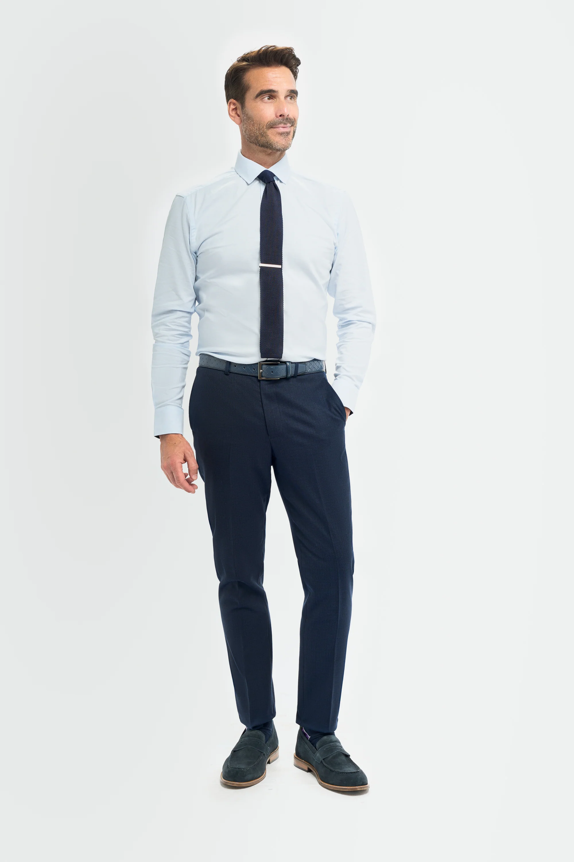 Father & Son Matching Textured 3-Piece Suit Set - Tropez Navy - Image 9