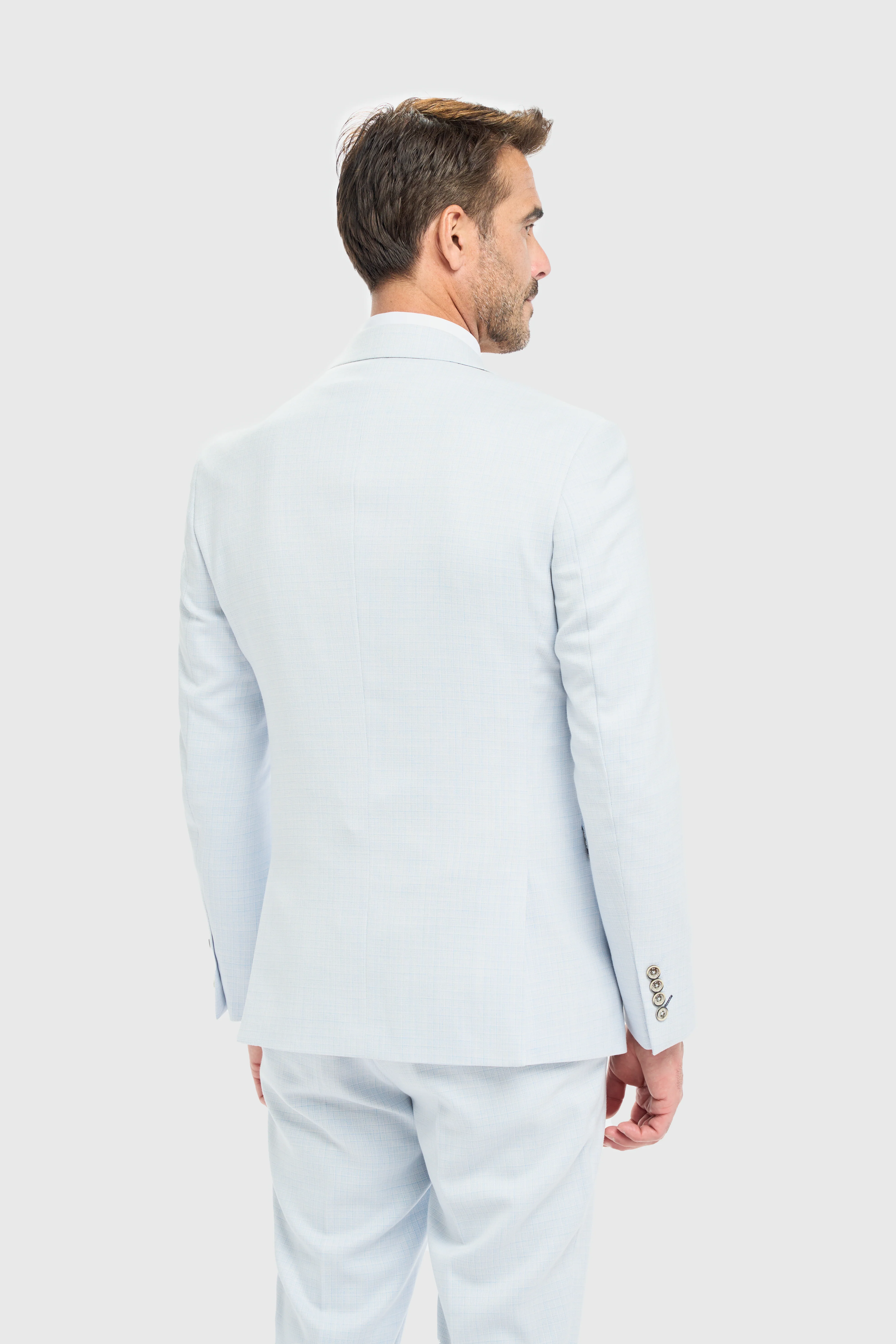 Father & Son Matching Textured 3-Piece Suit Set - Tropez Sky Blue - Image 4