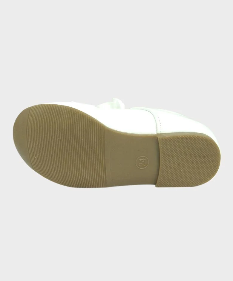 Girls Patent Mary Jane Flat Shoes - White - Image 6