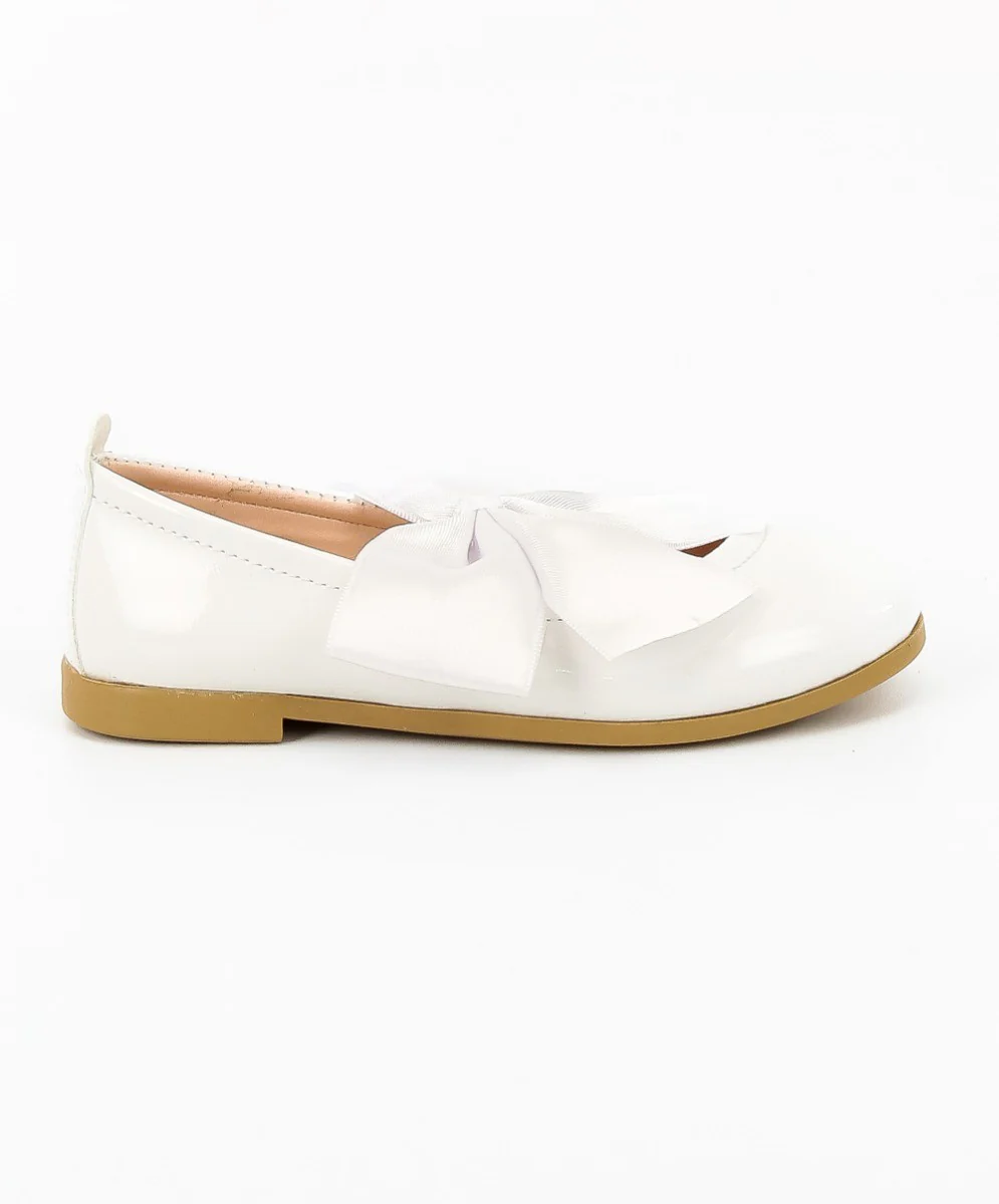 Girls White Flat Patent Mary Jane Shoes - ELENA - White - Image 6