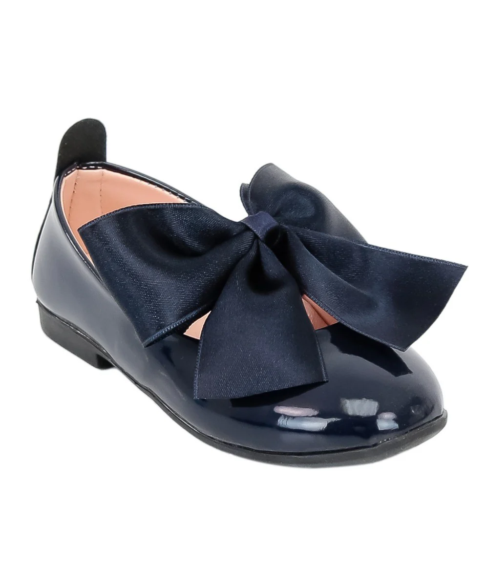 Girls Patent Flat Mary Jane Shoes - ELENA - Navy Blue - Image 3