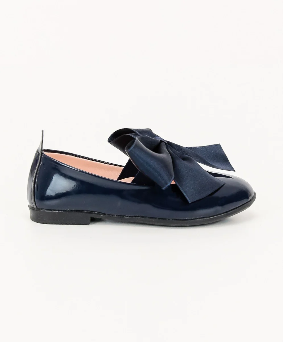 Girls Patent Flat Mary Jane Shoes - ELENA - Navy Blue - Image 6