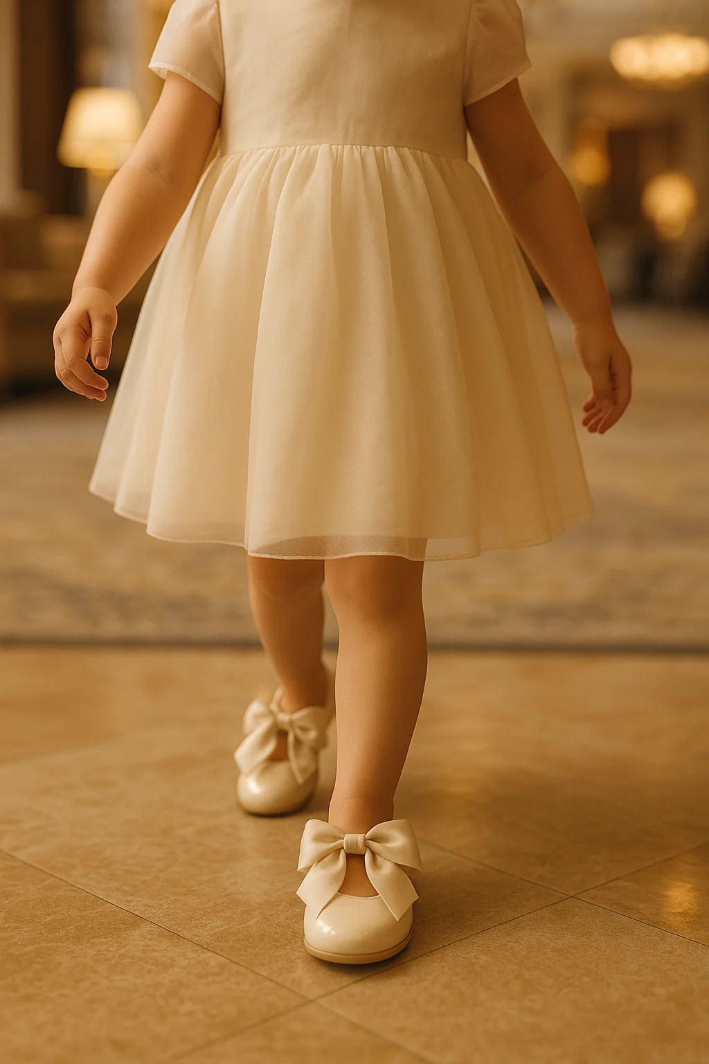 Girls Patent Flat Mary Jane Shoes - ELENA - Pearl Ivory - Image 2