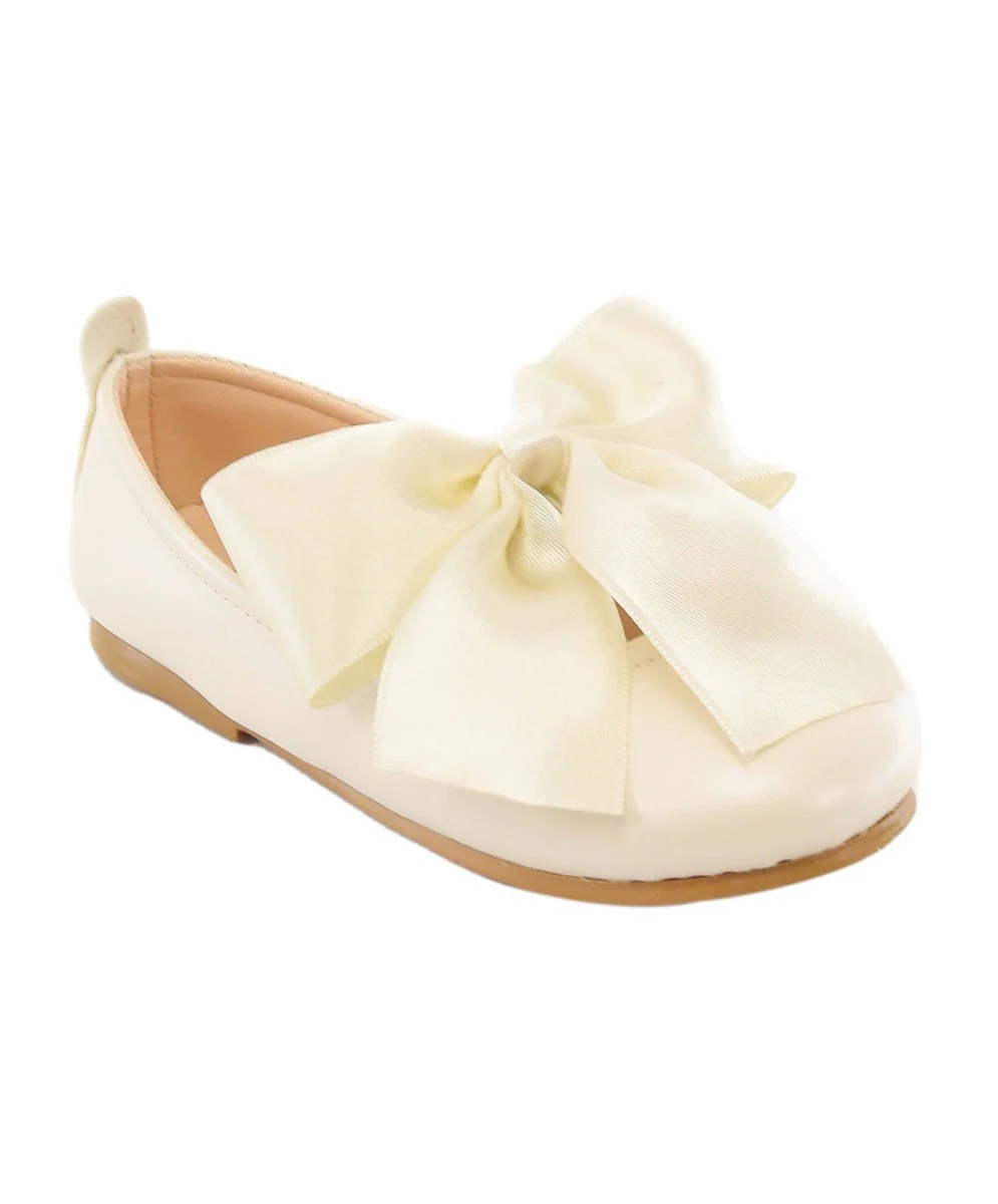 Girls Patent Flat Mary Jane Shoes - ELENA - Pearl Ivory - Image 3