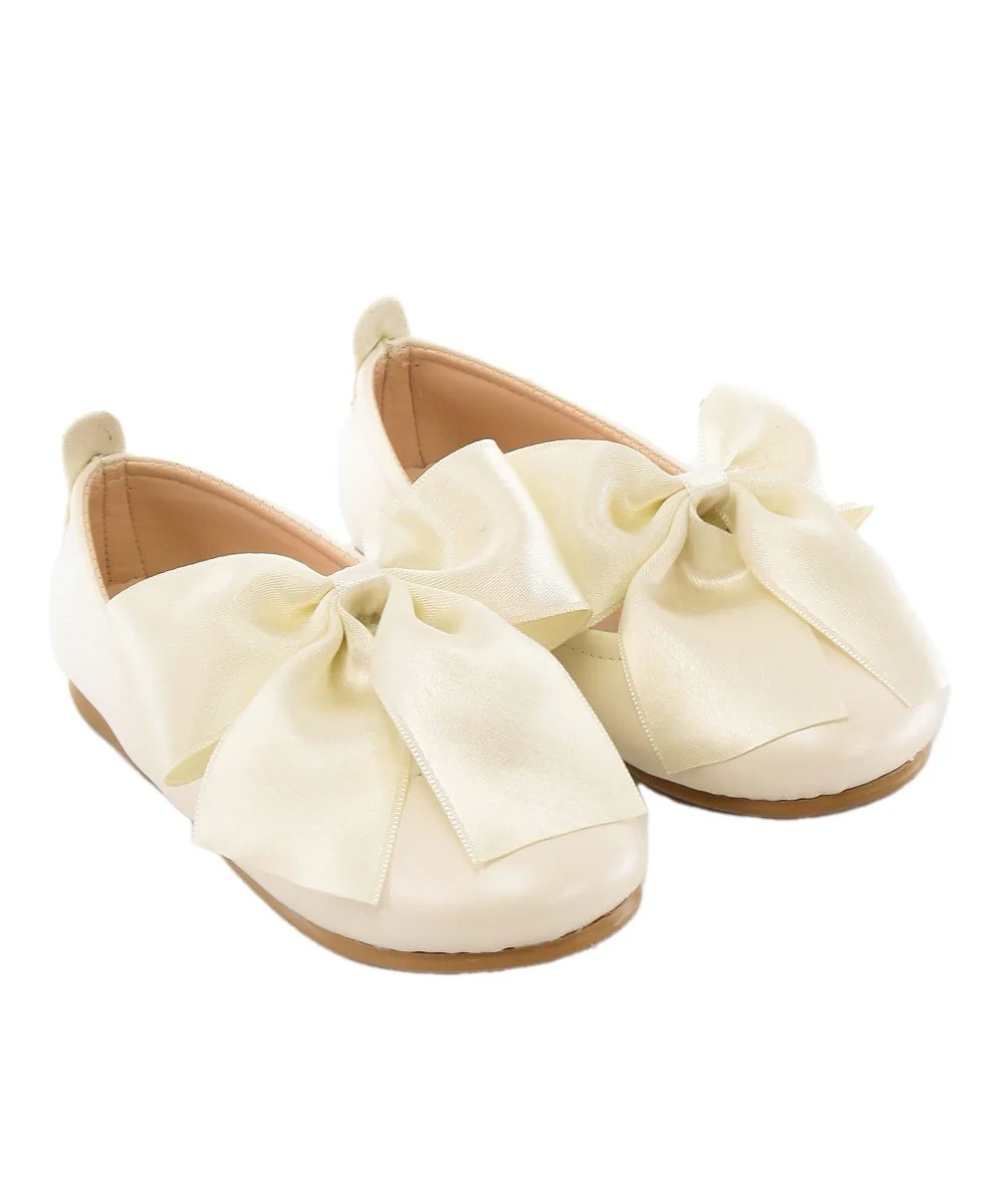 Girls Patent Flat Mary Jane Shoes - ELENA - Pearl Ivory - Image 4