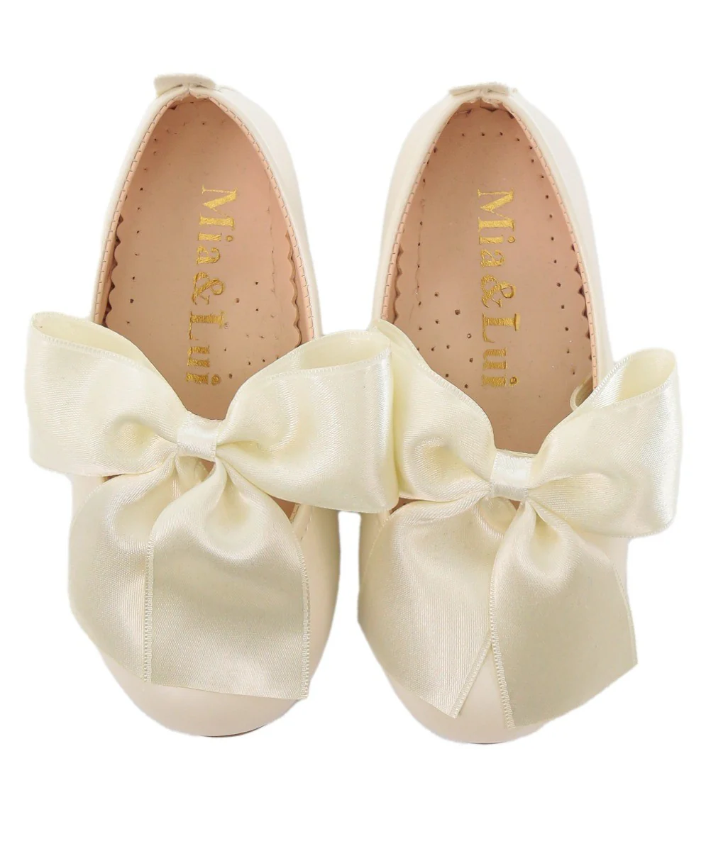 Girls Patent Flat Mary Jane Shoes - ELENA - Pearl Ivory - Image 5
