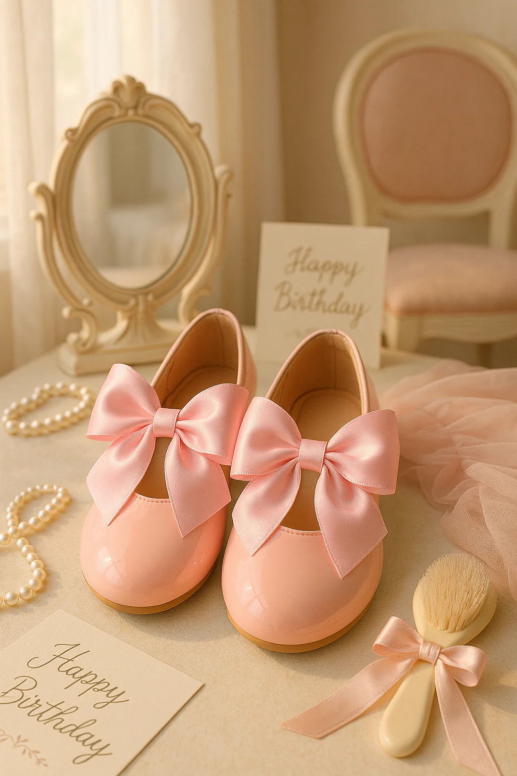 Girls Patent Flat Mary Jane Shoes - ELENA - Pink