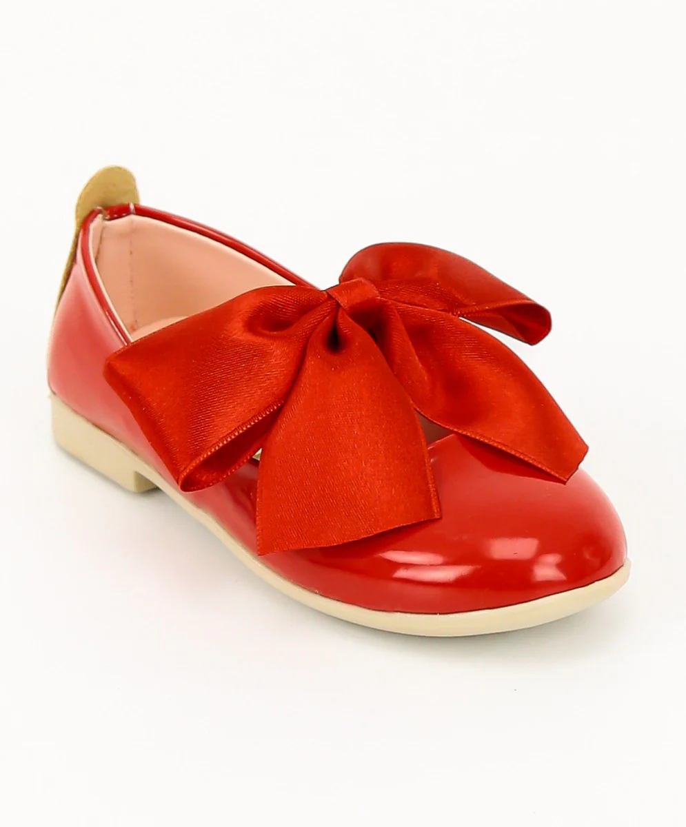 Girls Patent Flat Mary Jane Shoes - ELENA - Red - Image 3