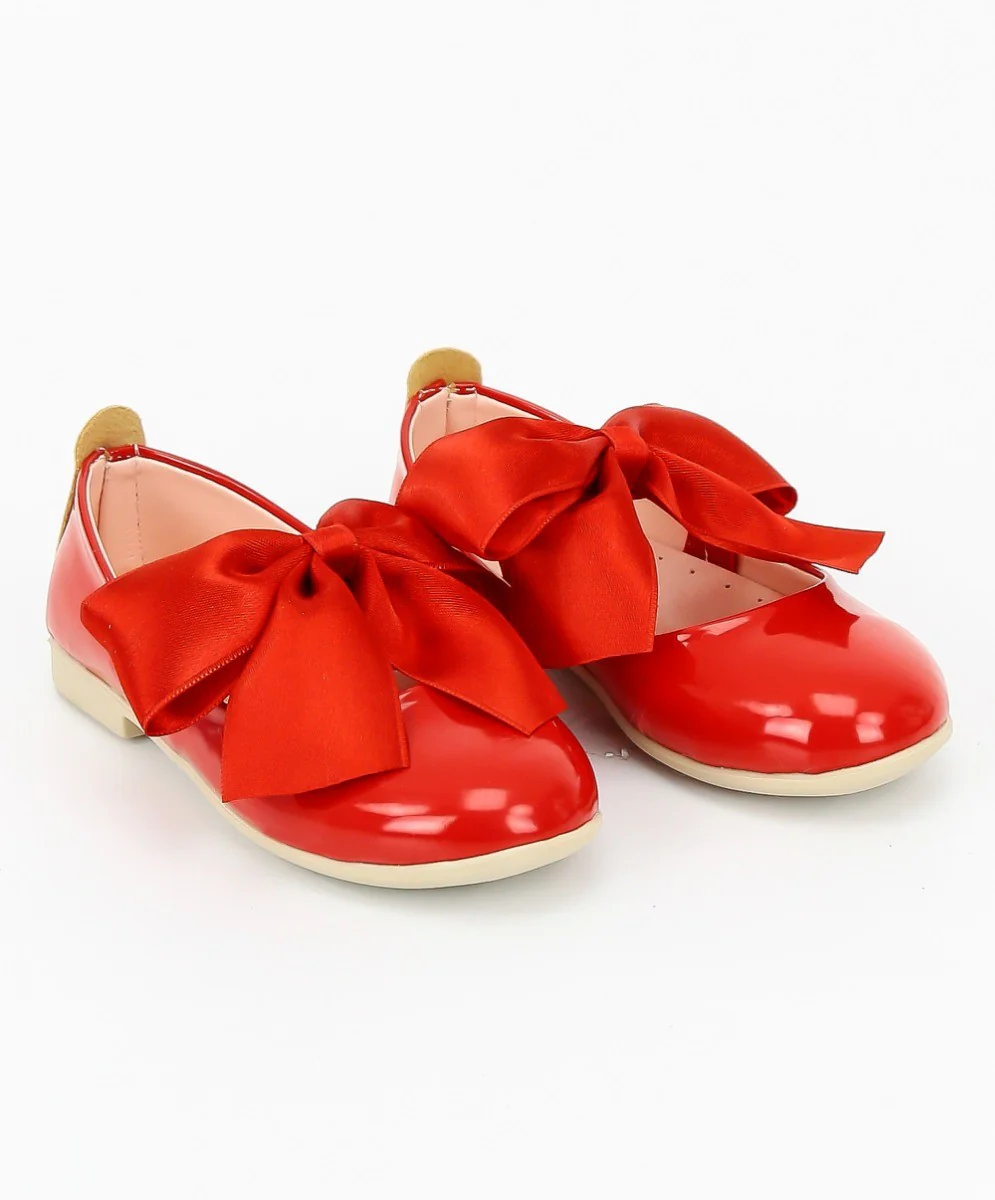 Girls Patent Flat Mary Jane Shoes - ELENA - Red - Image 4