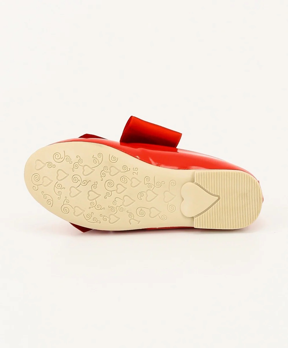 Girls Patent Flat Mary Jane Shoes - ELENA - Red - Image 7