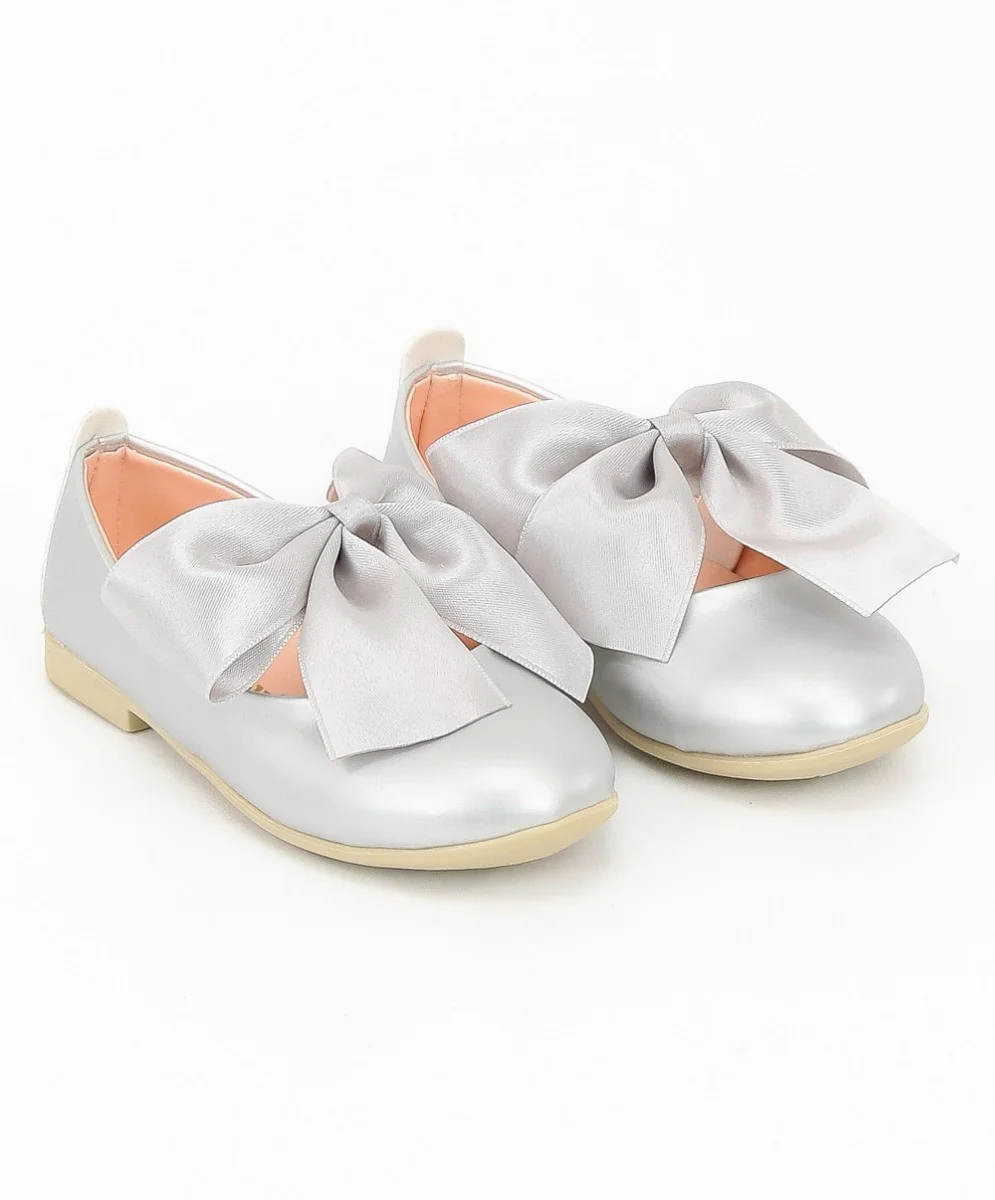 Girls Patent Flat Mary Jane Shoes - ELENA - Silver - Image 4