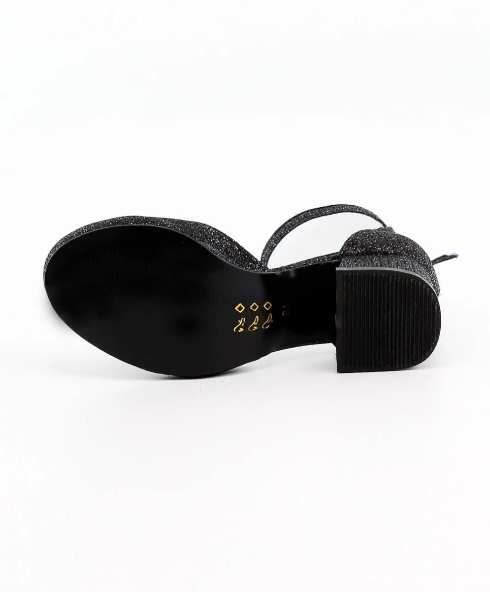 Girls Block Heel Glittery Mary Jane Shoes - OMBRA - Black - Image 6