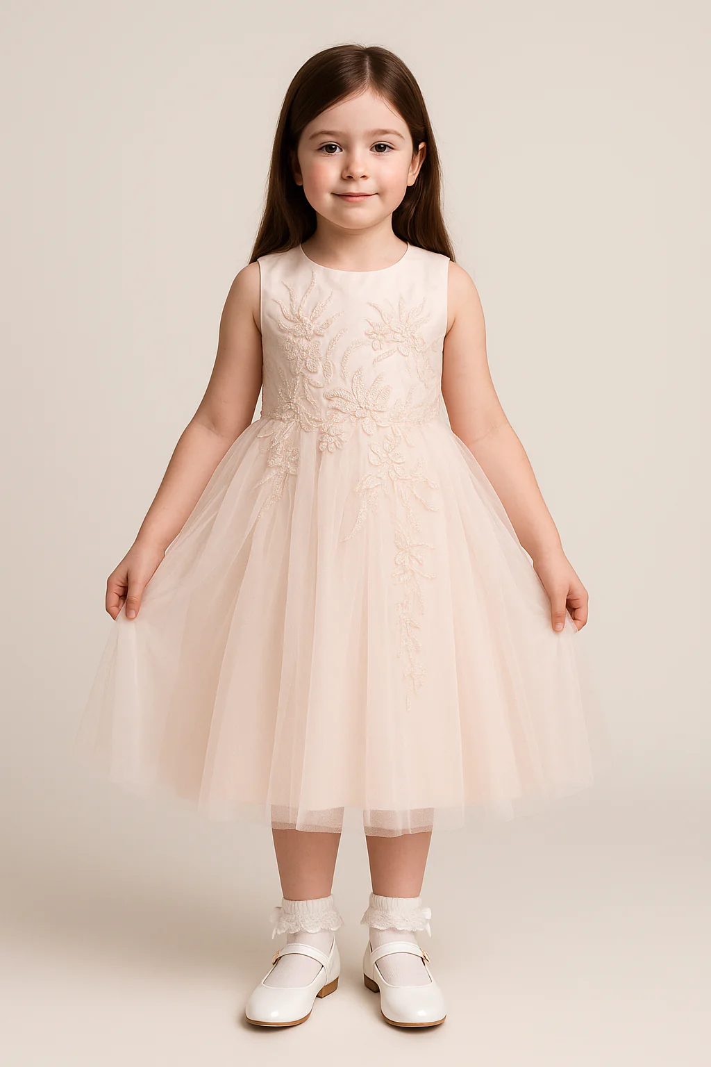 Girls' Communion Satin Mary Jane Shoes - HANA - White - Image 5