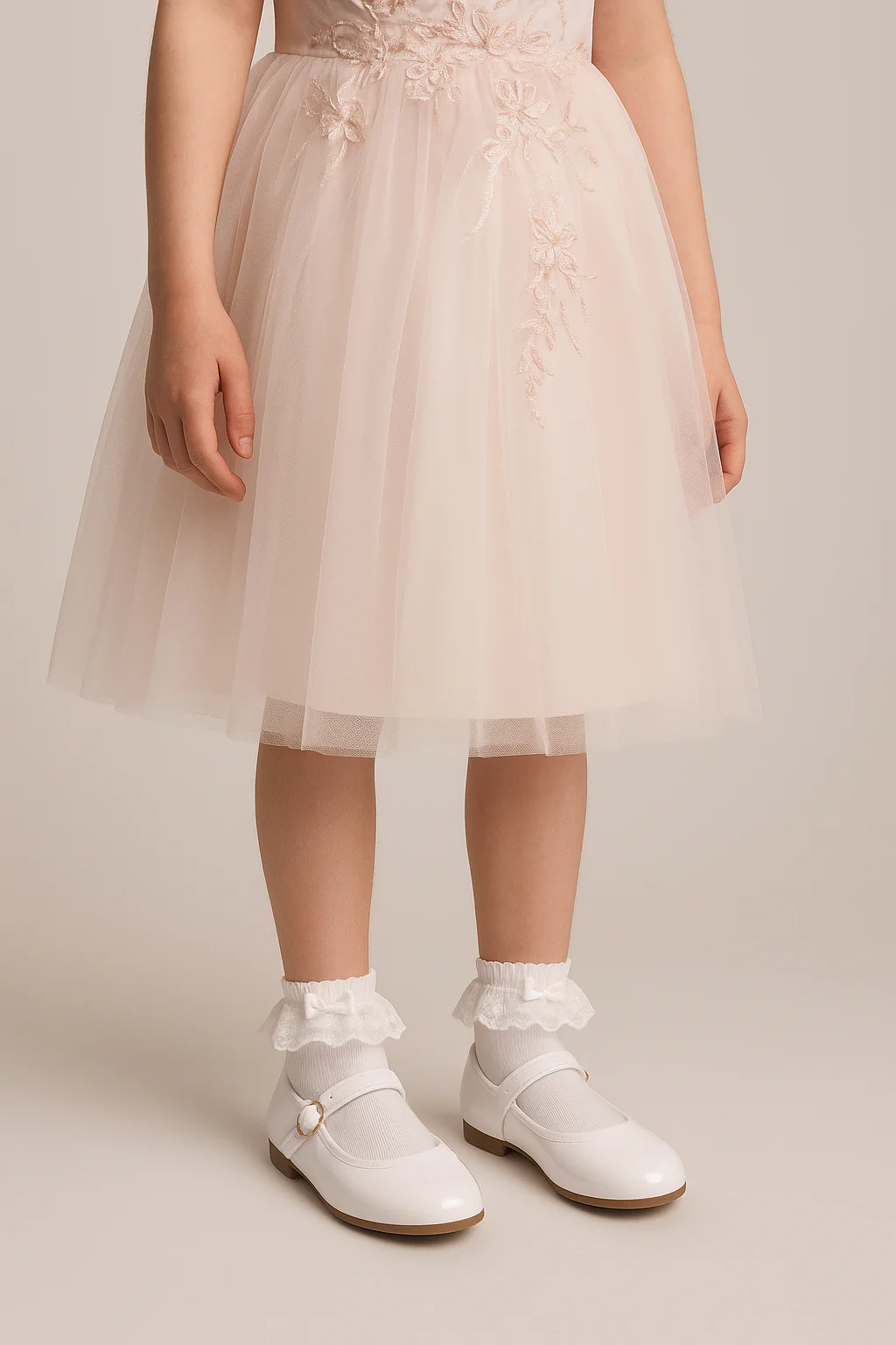 Girls' Communion Satin Mary Jane Shoes - HANA - White - Image 6