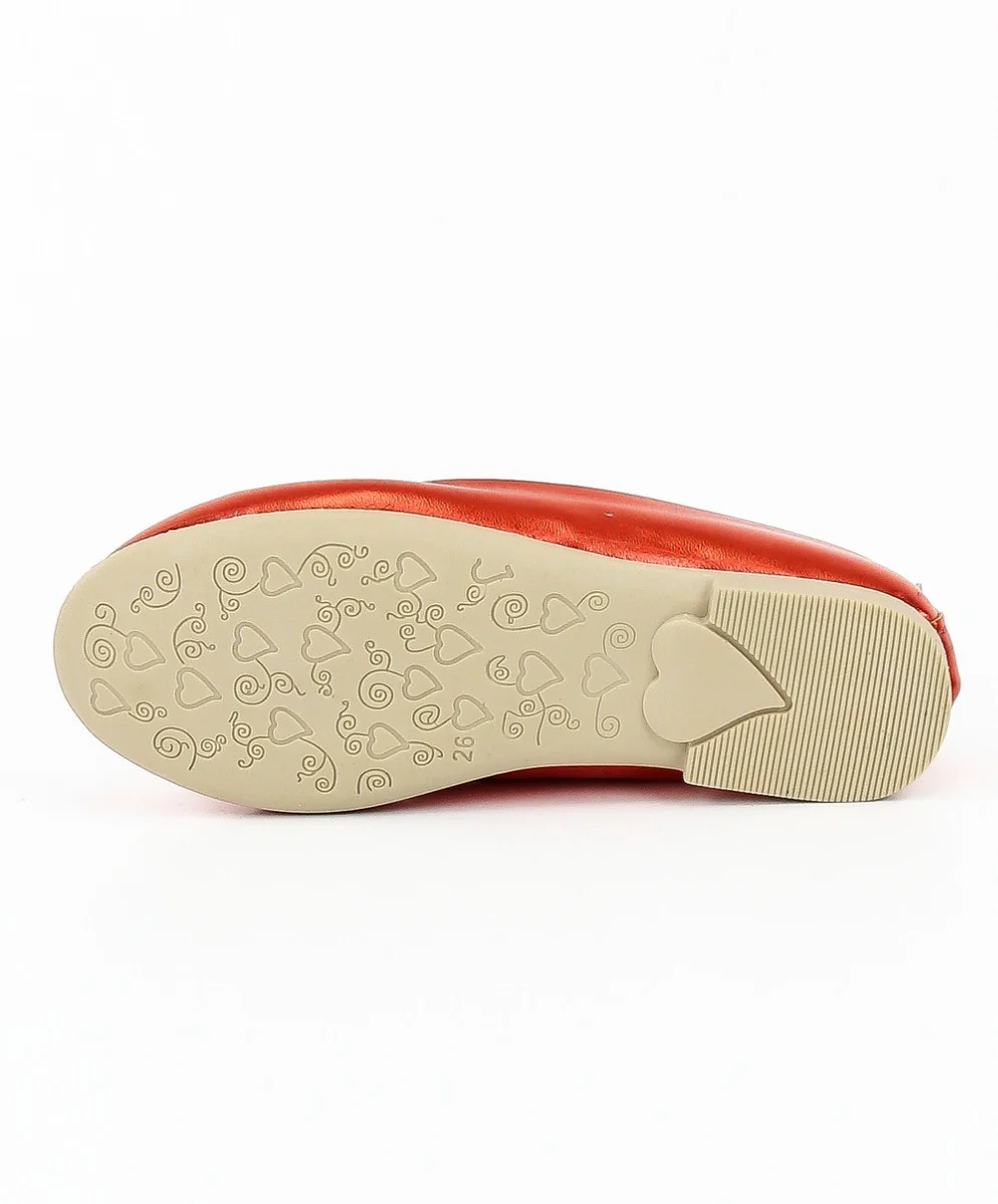 Girls Ballerina Butterfly Strap Flat Dress Shoes - Red - Image 5