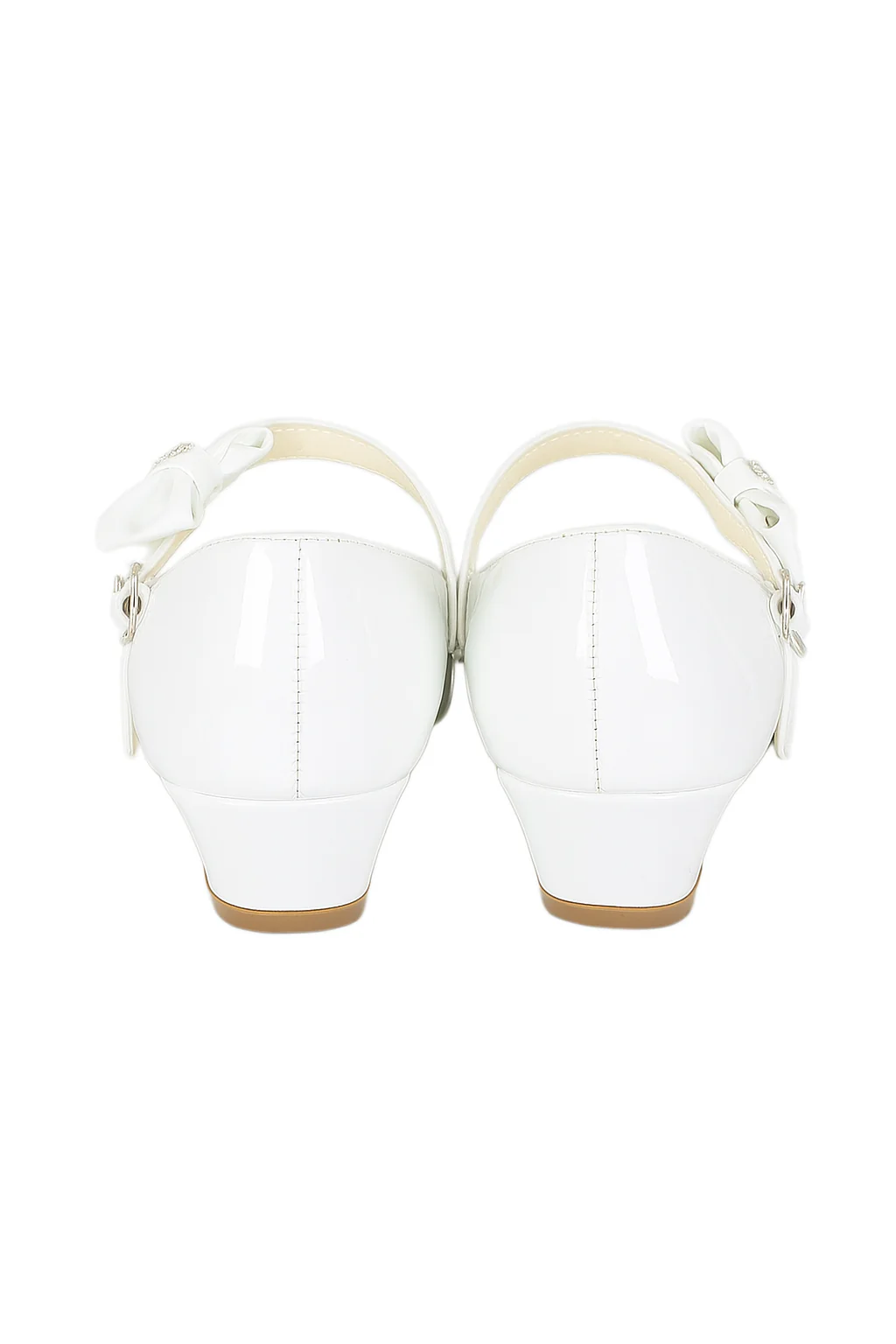 Girls Medium Heel Patent Mary Jane Shoes -DANIELLE - White - Image 4