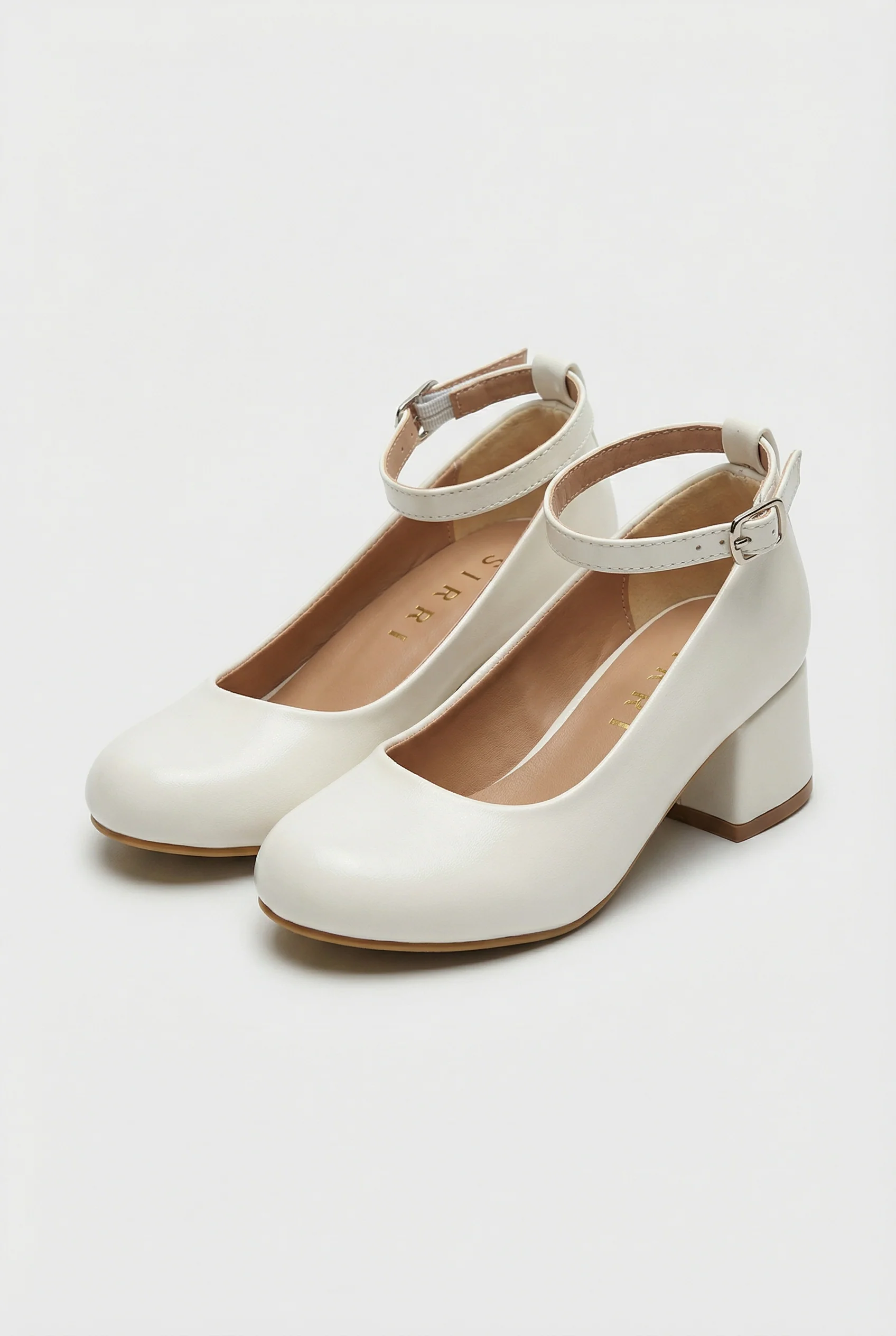 Girls Block Heel Mary Jane High Dresss Shoes - MIRAGE - Ivory - Image 3